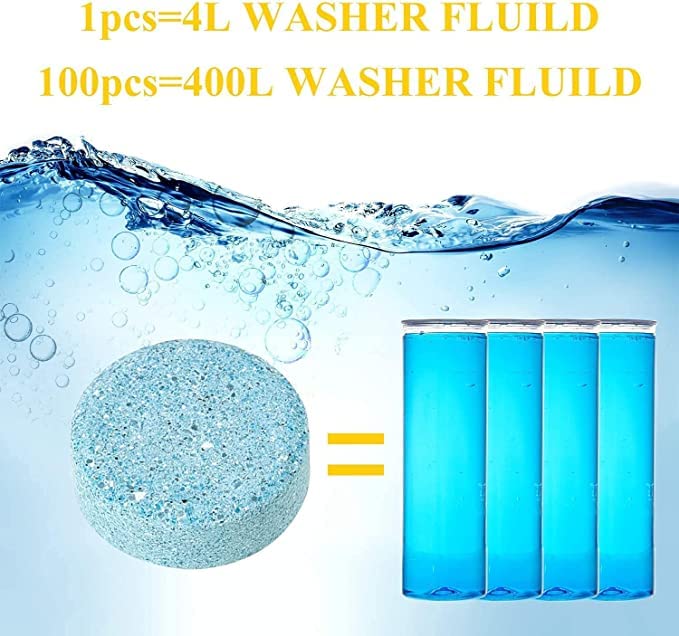 Premium Radiant Concentrated Automotive Glass Wiper Cleaning Tablets - 30 Pack | Fast-Acting Car Windshield Washer Solid Tablets for Crystal Clear Visibility | Perfect for Road Trips, Winter Driving & Daily Commutes