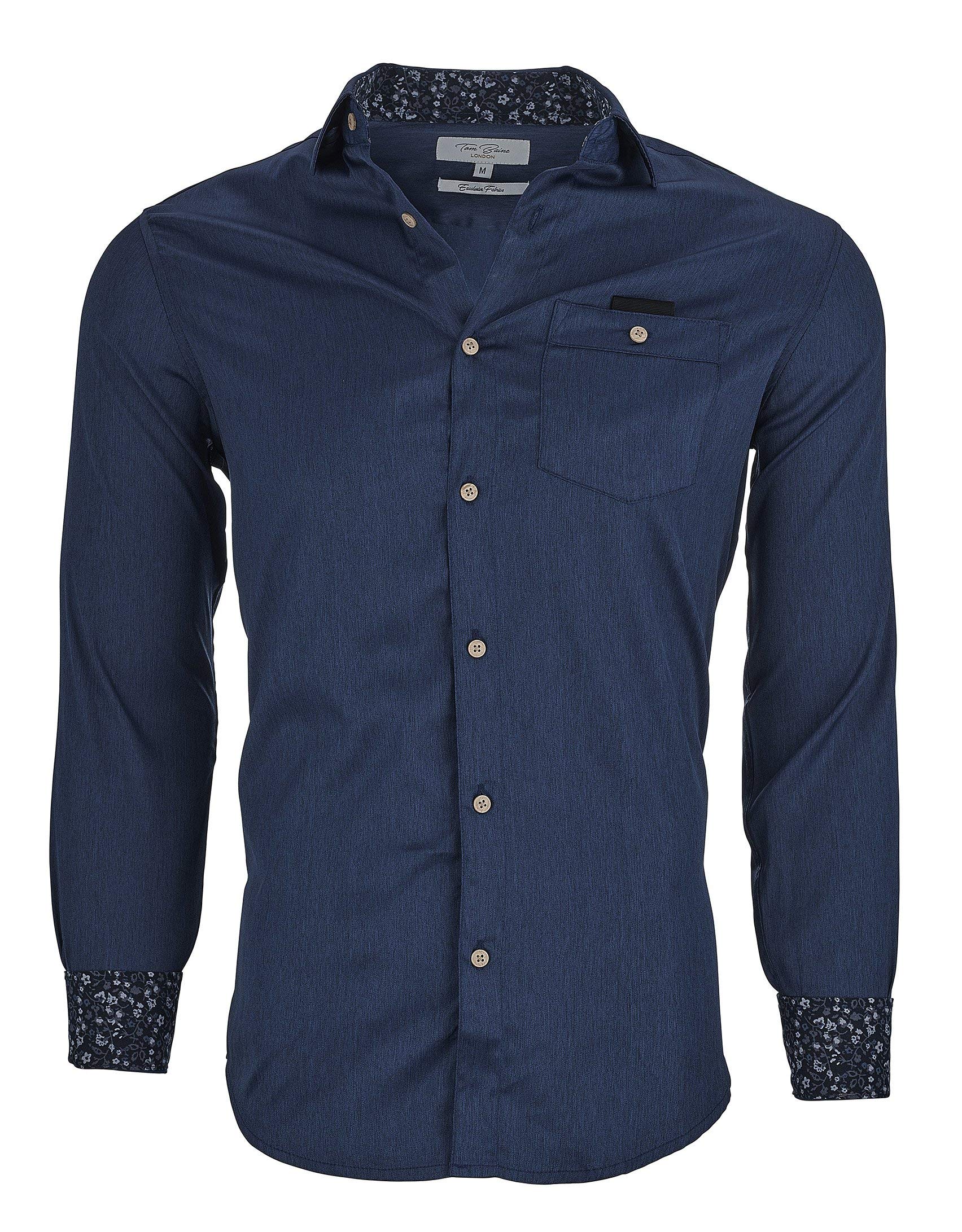 Suslo Couture Slim Fit Men's Long Sleeve Non-Iron Solid Button Down Dress Shirt - Perfect for Business, Office & Formal Occasions