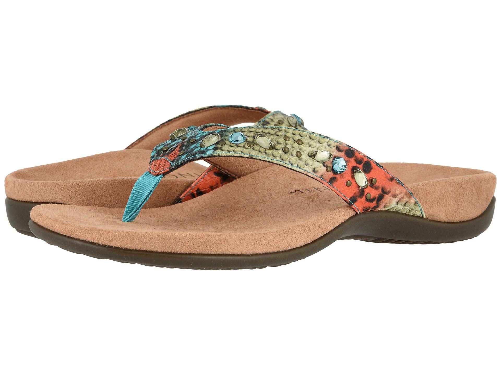 Vionic Lucia Women's Orthotic Sandals with Arch Support - Comfortable Toe-Post Flip Flops for Plantar Fasciitis Relief - Perfect for Beach, Pool, and Summer Walking