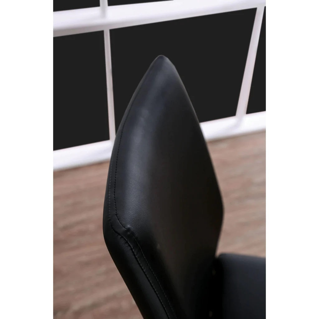 Modern Z-Shaped Chair Base - 2 Pack Black Leatherette Dining Chairs with Chrome Finish | Contemporary Side Chairs for Dining Room, Kitchen, Office or Lounge
