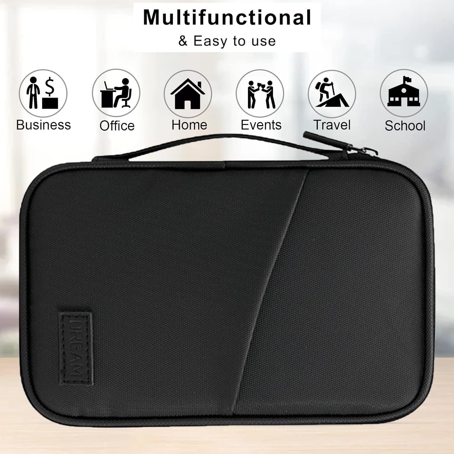 Waterproof RFID Blocking Passport Holder Wallet - Secure Travel Document Organizer for Men & Women | Perfect for International Trips, Business Travel & Vacation Essentials (Black)