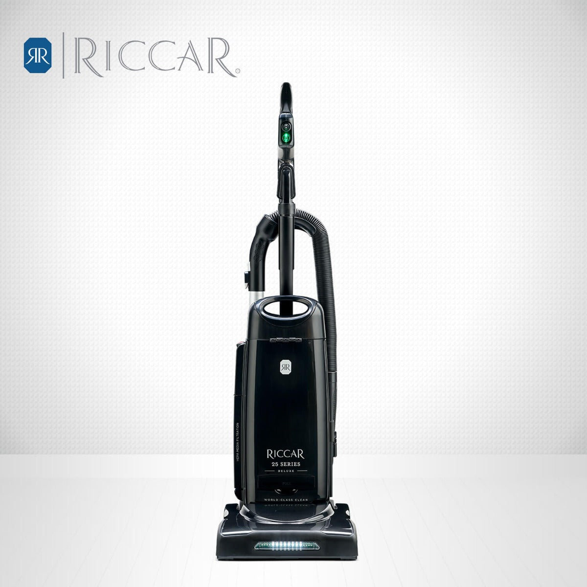 Riccar Deluxe Clean Air Upright Vacuum (R25D) - Powerful HEPA Filtration for Pet Hair & Allergens - Perfect for Hardwood Floors & Carpets