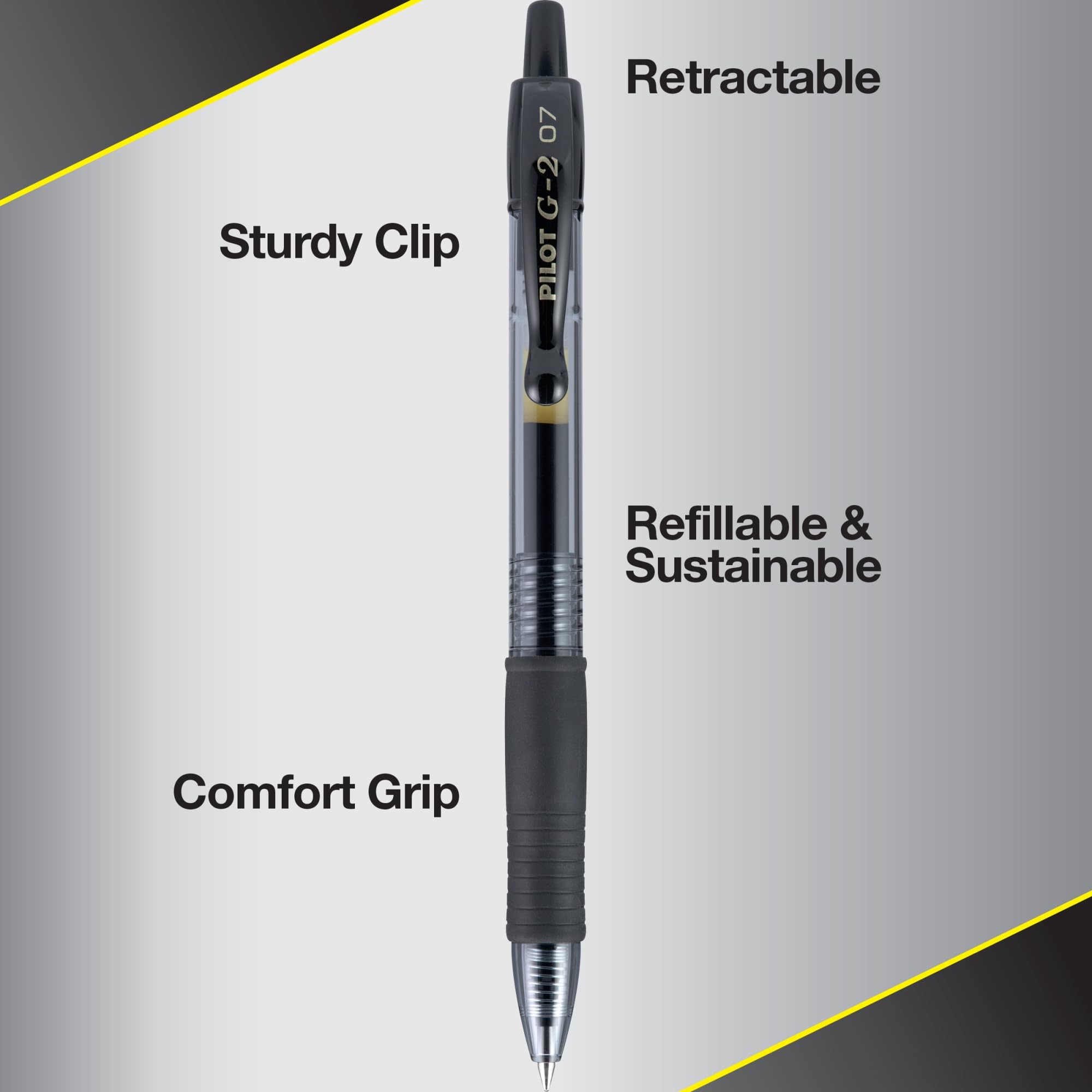 Pilot G2 Premium Gel Roller Pens - 0.7mm Fine Point Black Ink, 4-Pack - Smooth Writing for Office, School & Note Taking