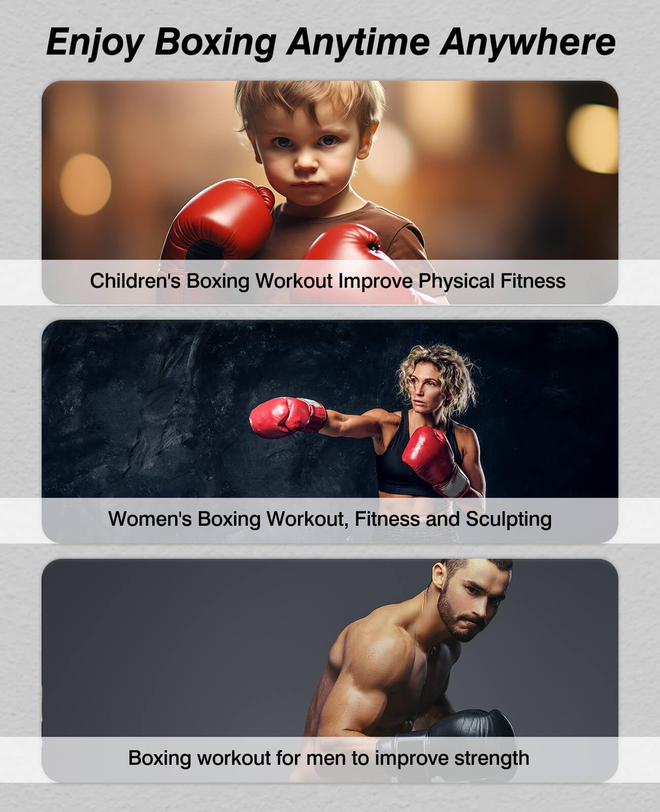 Music Boxing Machine for Adults - Wall Mounted Boxing Equipment with Gloves for Home, Gym & Indoor Workouts | Perfect for Cardio Training, Stress Relief & Fitness Routines