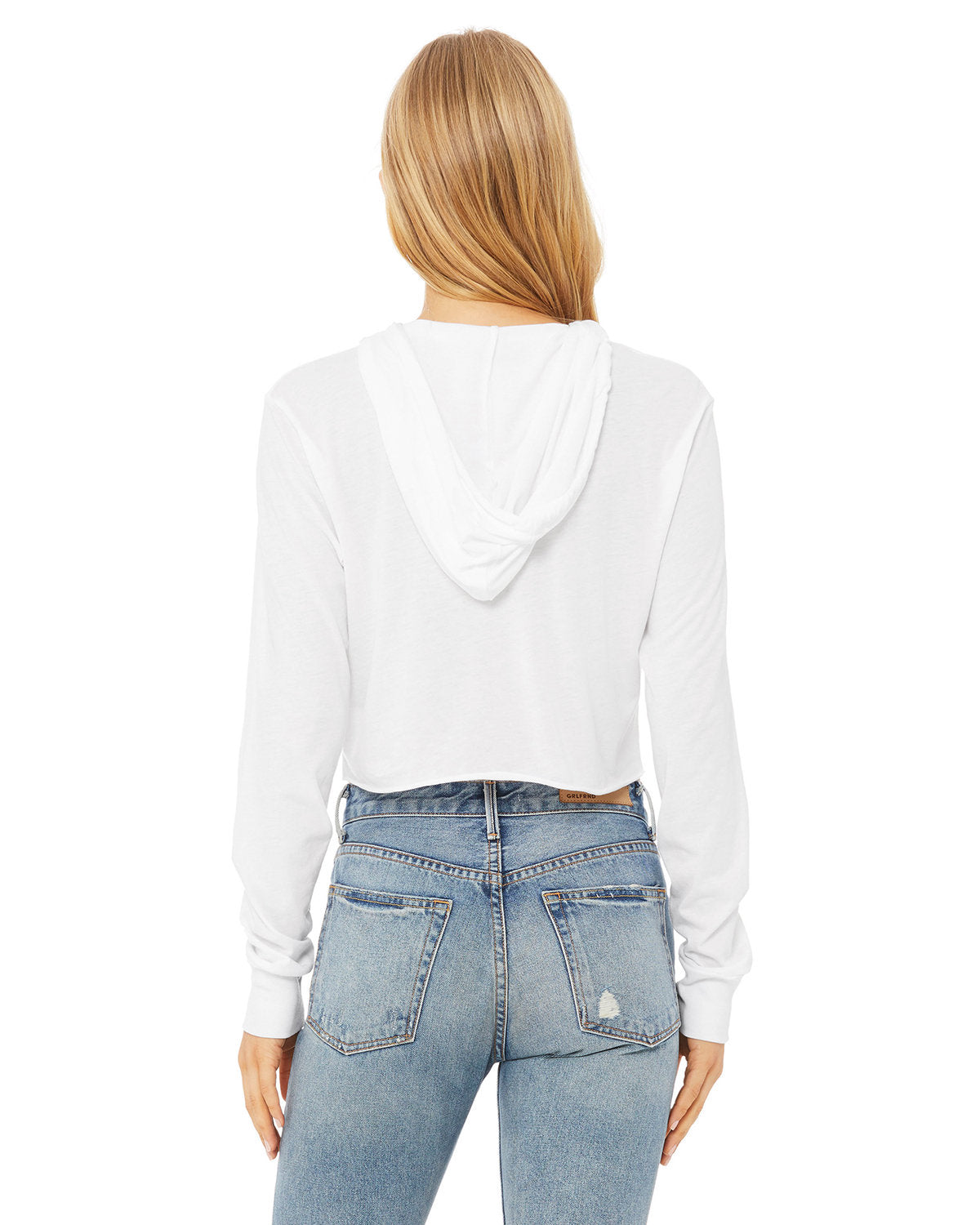 Bella + Canvas 8512 Women's Cropped Long Sleeve Hoodie T-Shirt - Soft Cotton Blend Pullover for Casual Wear, Gym, and Street Style