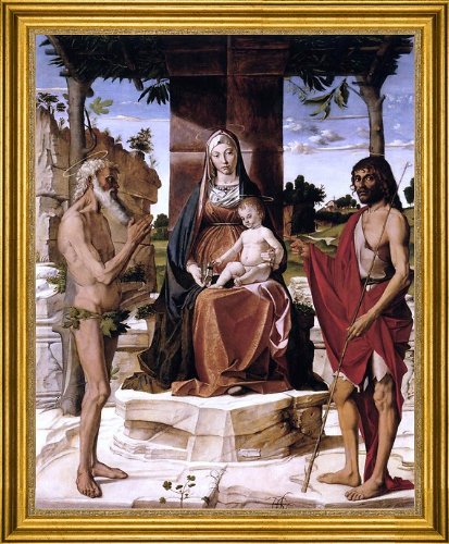 Bartolomeo Montagna Madonna and Child Canvas Print - 16x20 Inch Premium Framed Art with Gold Finish | Perfect for Home Decor, Living Room, Bedroom & Office Wall Art