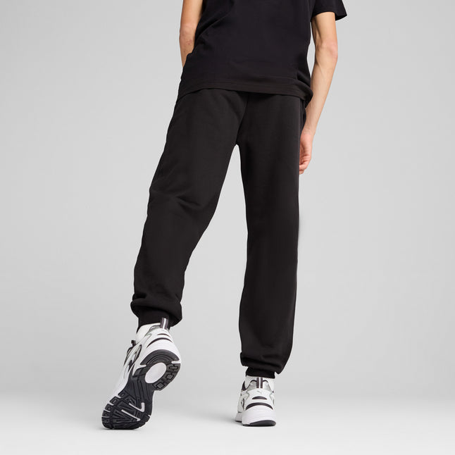 PUMA Men's Essentials Logo Fleece Black Track Pants - Comfortable Athletic Joggers for Running, Gym & Casual Wear
