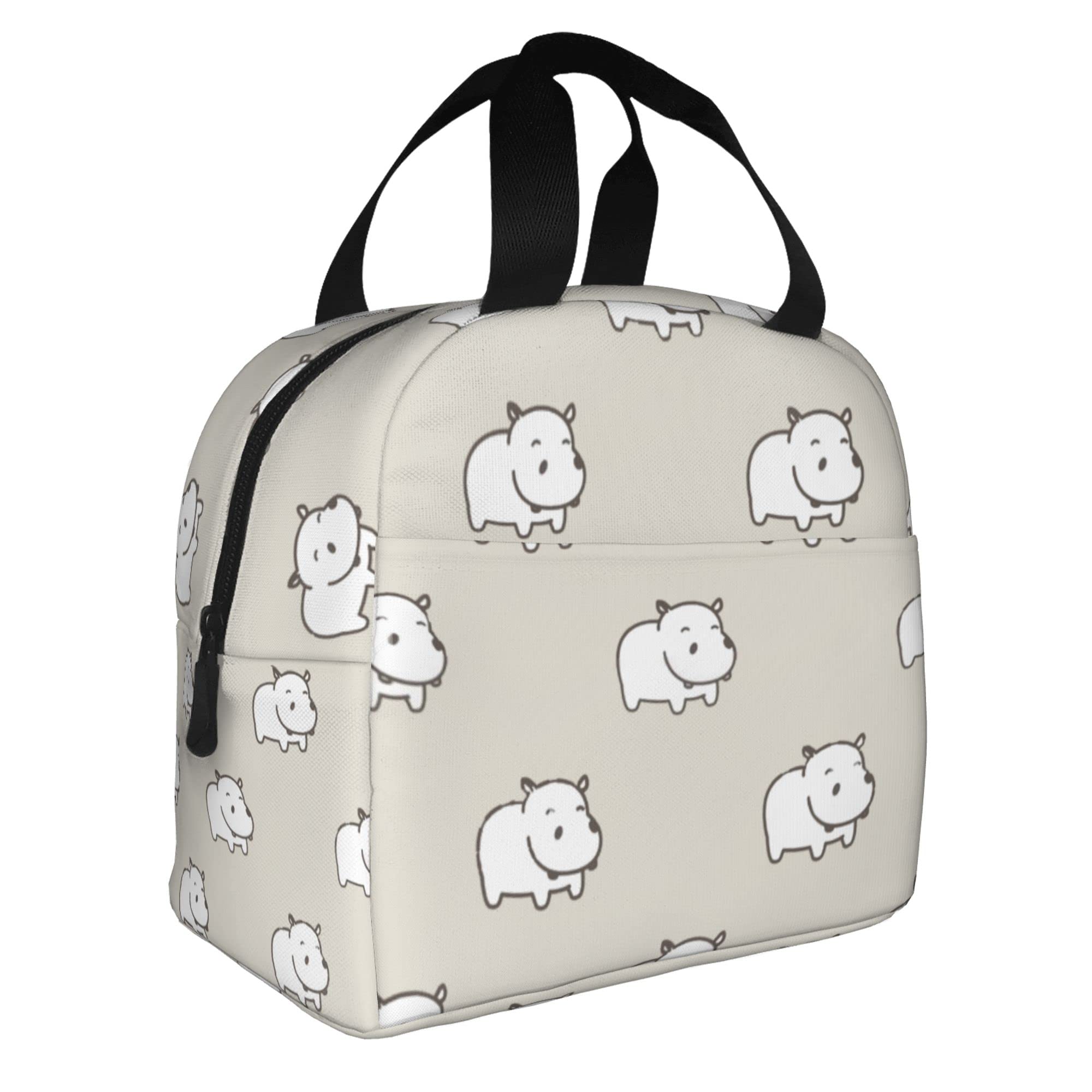 SWEET TANG Insulated Leakproof Portable Cooler & Warmer Lunch Bag - Hippo Design for Grocery Shopping, Camping, Road Trips, School & Work - Perfect for Men, Women, Girls & Boys - Keep Food Fresh for Picnics, Office Lunches & Outdoor Adventures