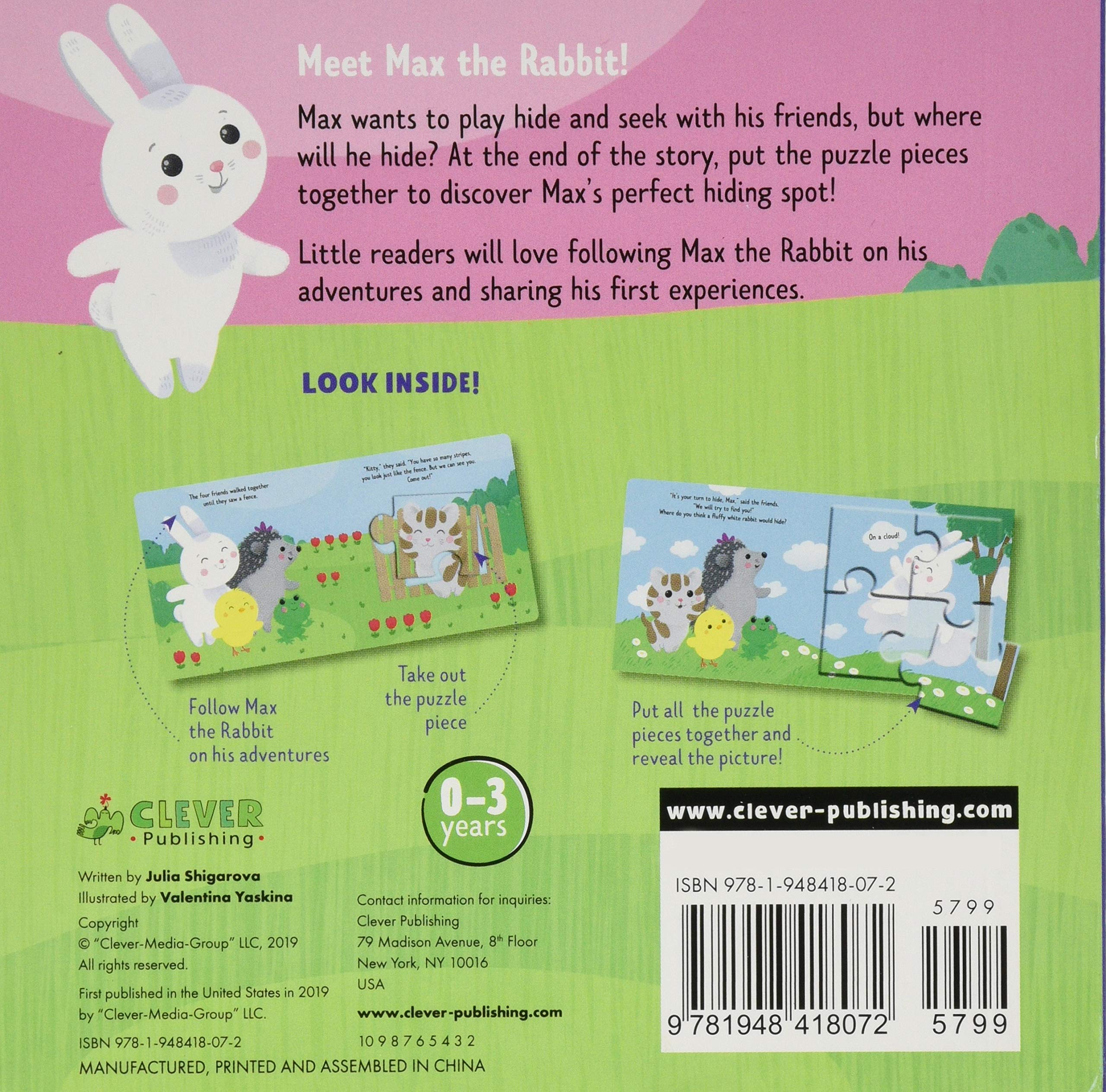 Max The Rabbit Plays Hide and Seek - Interactive Children's Puzzle Book with Clever Hide-and-Seek Game | Fun Learning Activity for Kids Ages 3-6 | Perfect for Bedtime Stories & Early Education
