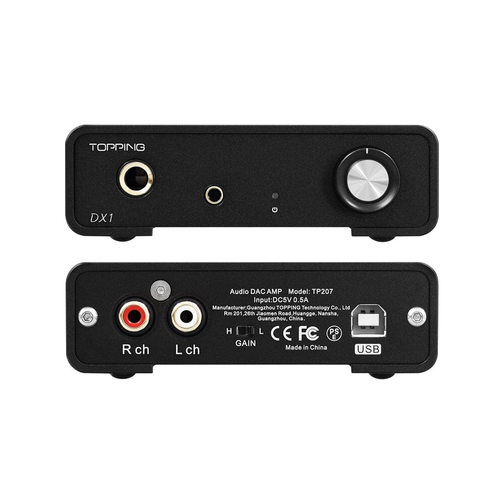 TOPPING DX1 Hi-Res Headphone Amplifier & DAC with AK4493S Chip, Supports DSD256 & PCM384 - Perfect for Audiophiles, Home Studio & Gaming Setup