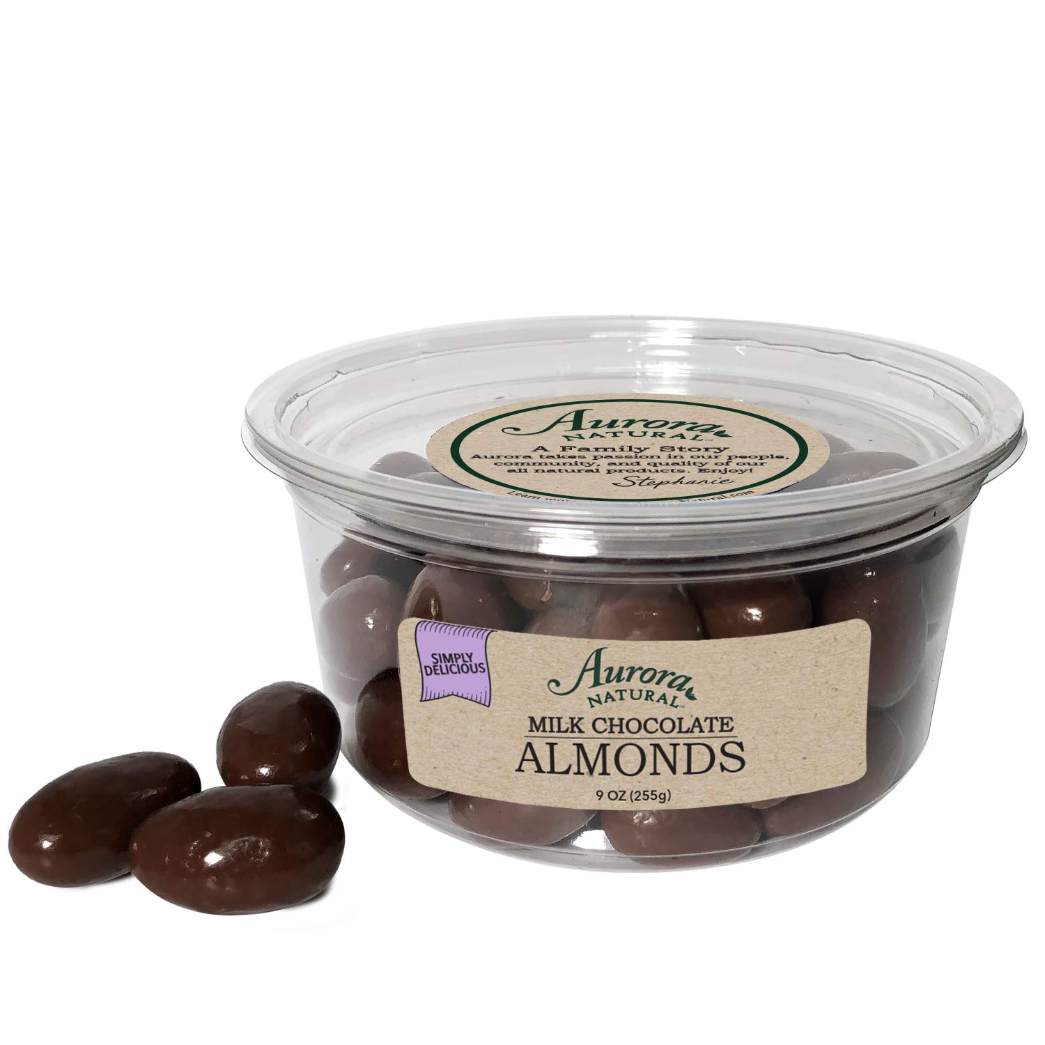 Aurora Natural Products Premium Milk Chocolate Covered Almonds, 9 oz (Pack of 12) - Healthy Snacks for Office, Parties & Gifts