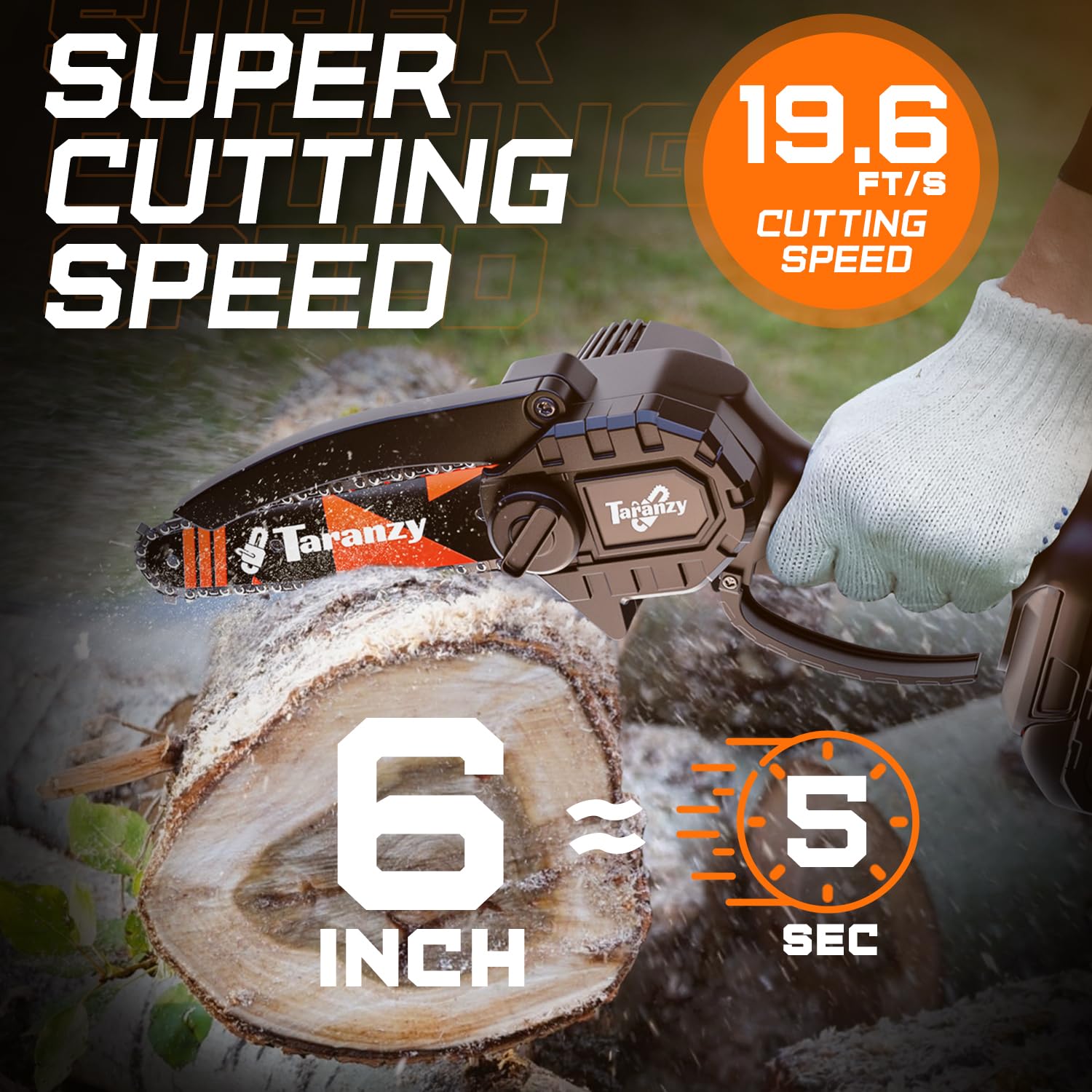 **6-Inch Cordless Mini Chainsaw - Battery Powered Electric Pruning Saw for Tree Trimming, Branch Cutting & Woodworking - Lightweight & Safe for Seniors & DIY Projects**