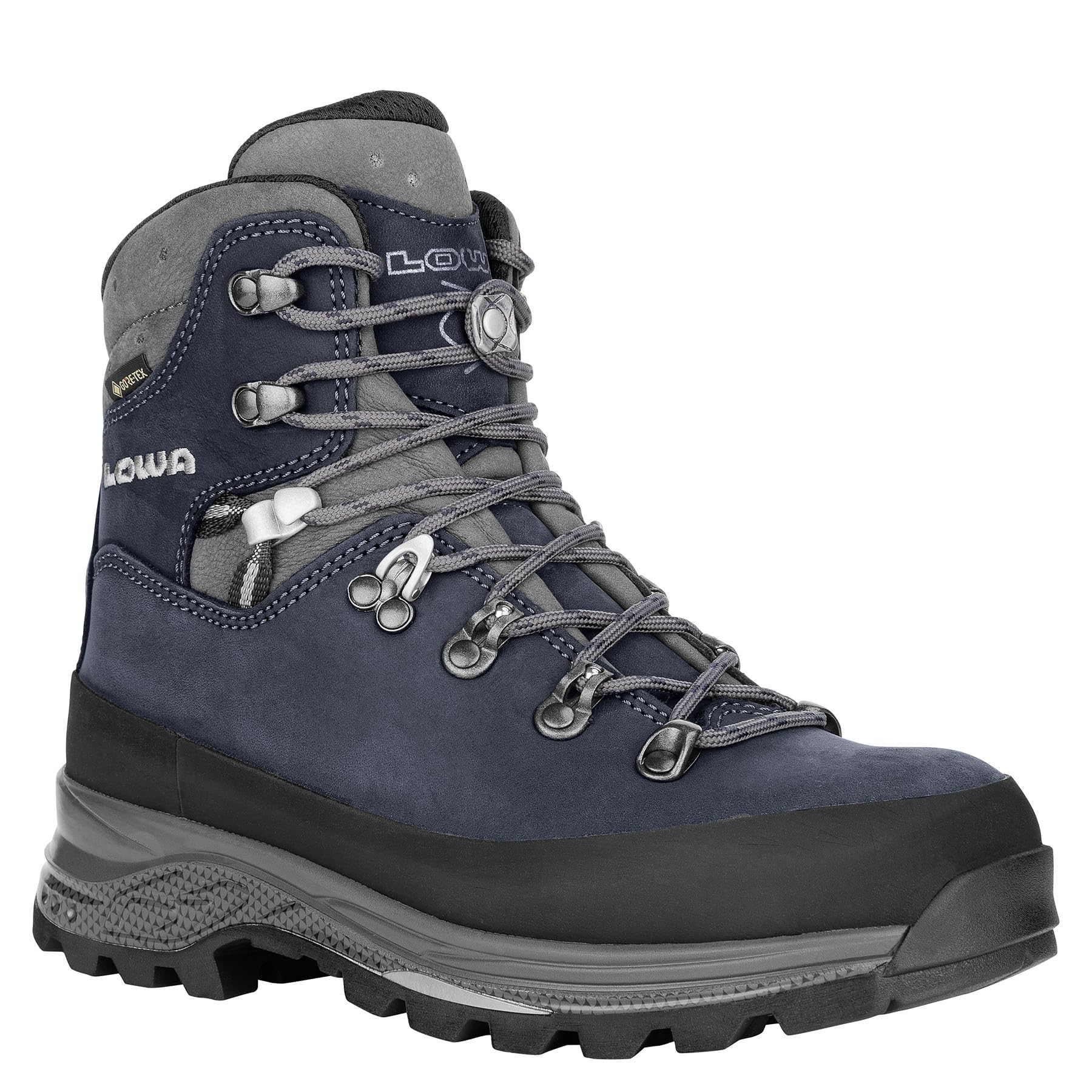 LOWA Women's Tibet GTX Waterproof Hiking Boots - Nubuck Leather, Navy/Graphite - Size 7.5 US - Perfect for Outdoor Adventures & Mountain Trekking