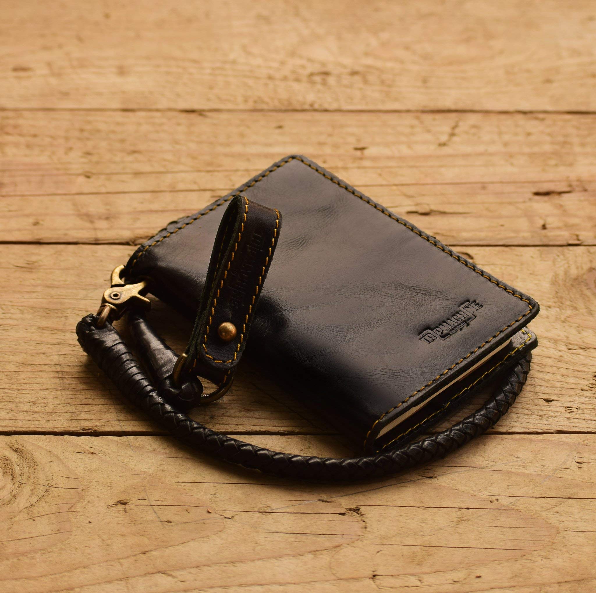 Trip Machine Company Explorer Moto Wallet (Classic Black) - Genuine Leather Biker Wallet for Men - Perfect for Motorcycle Riders, Travel & Everyday Use