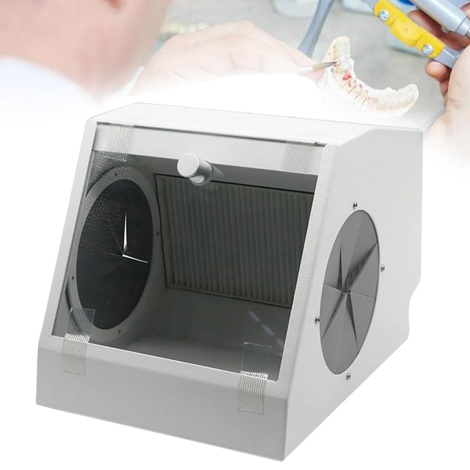 Professional Dental Lab Dust Collector with LED & Filters - Sandblasting Protection & Vacuum Dust Extractor for Dental Offices, Labs & Clinics