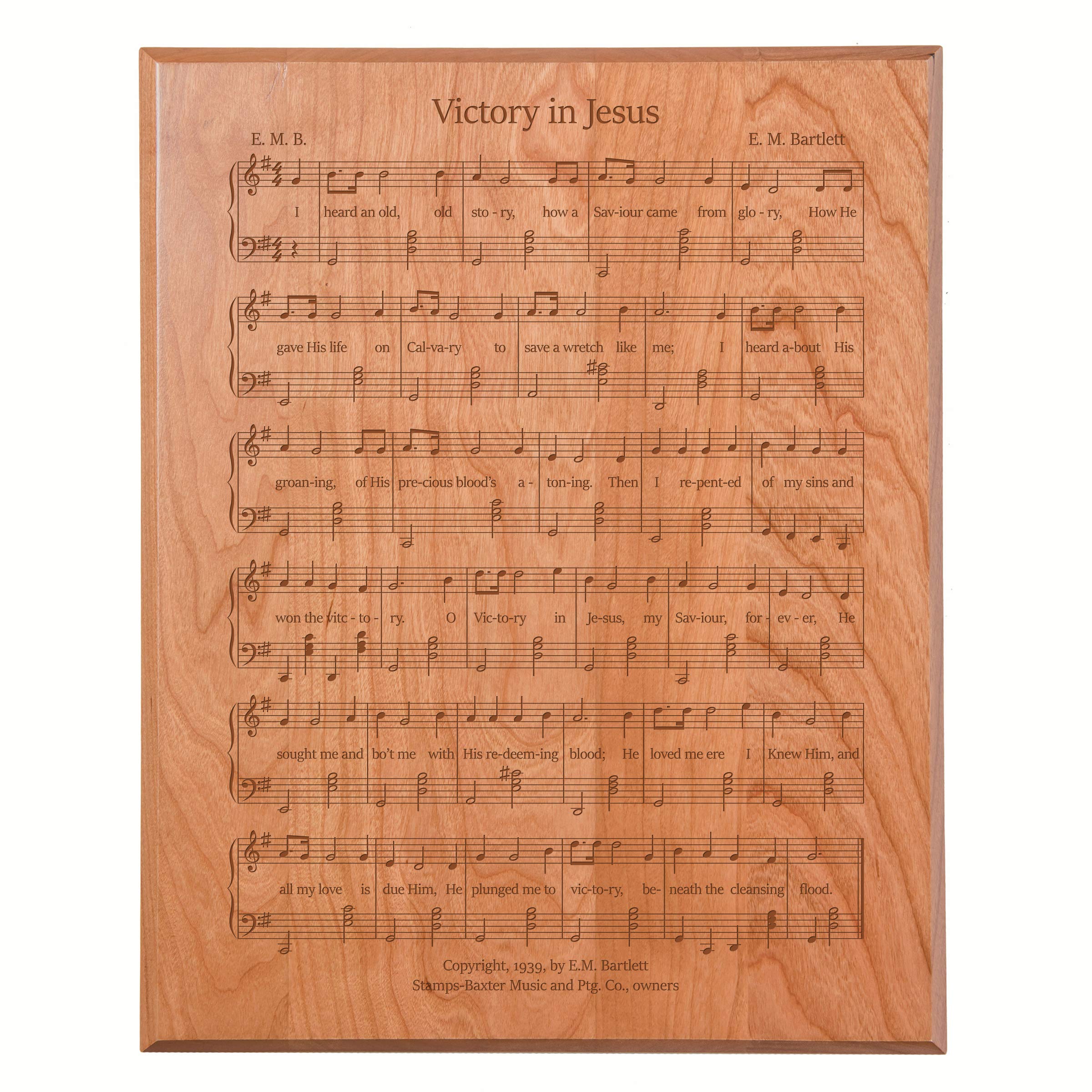 LifeSong Milestones Sheet Music Wall Art Plaque - 12” x 15” Wooden Hanging Sign with Hymn Lyrics (Cherry) - Perfect for Christian Home Decor, Church Gifts & Inspirational Room Decor