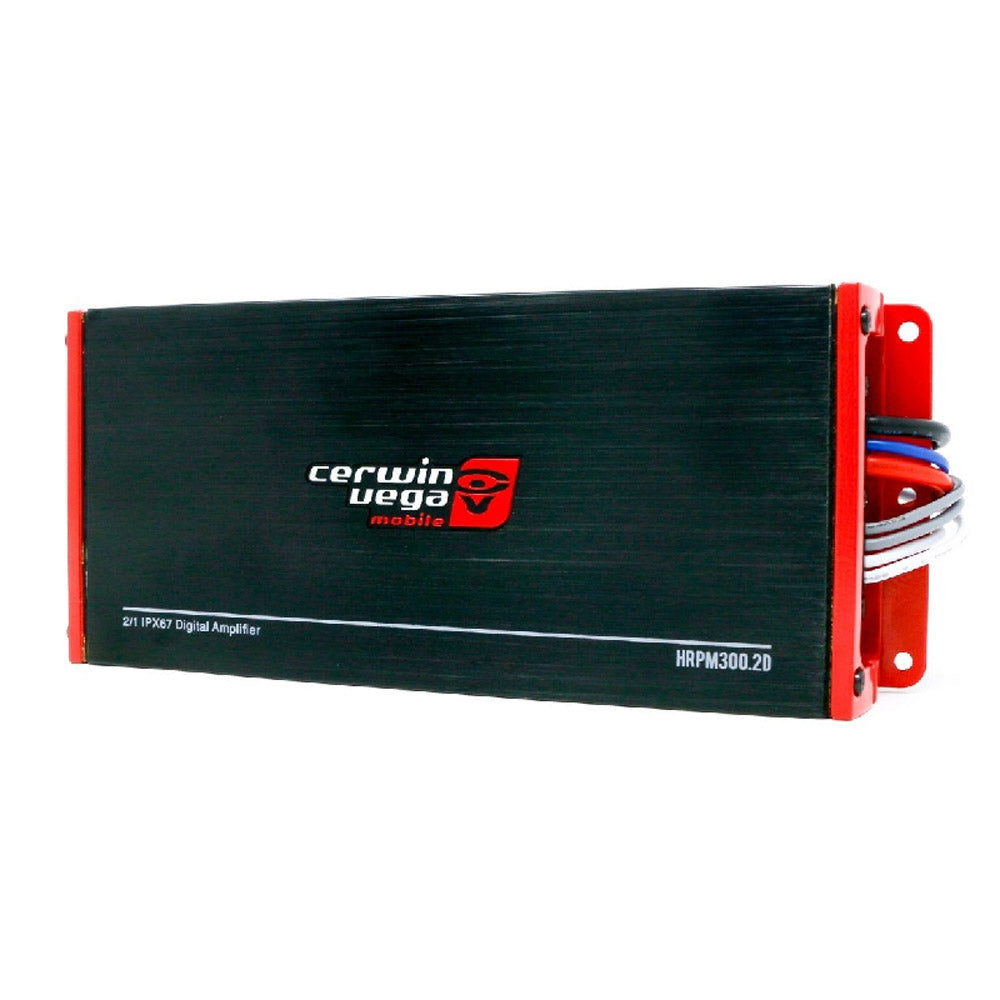 Cerwin Vega HRPM300.2D HED Series Marine 2-Channel Class D Amplifier - Compact Waterproof Boat Audio System for Marine & Outdoor Use