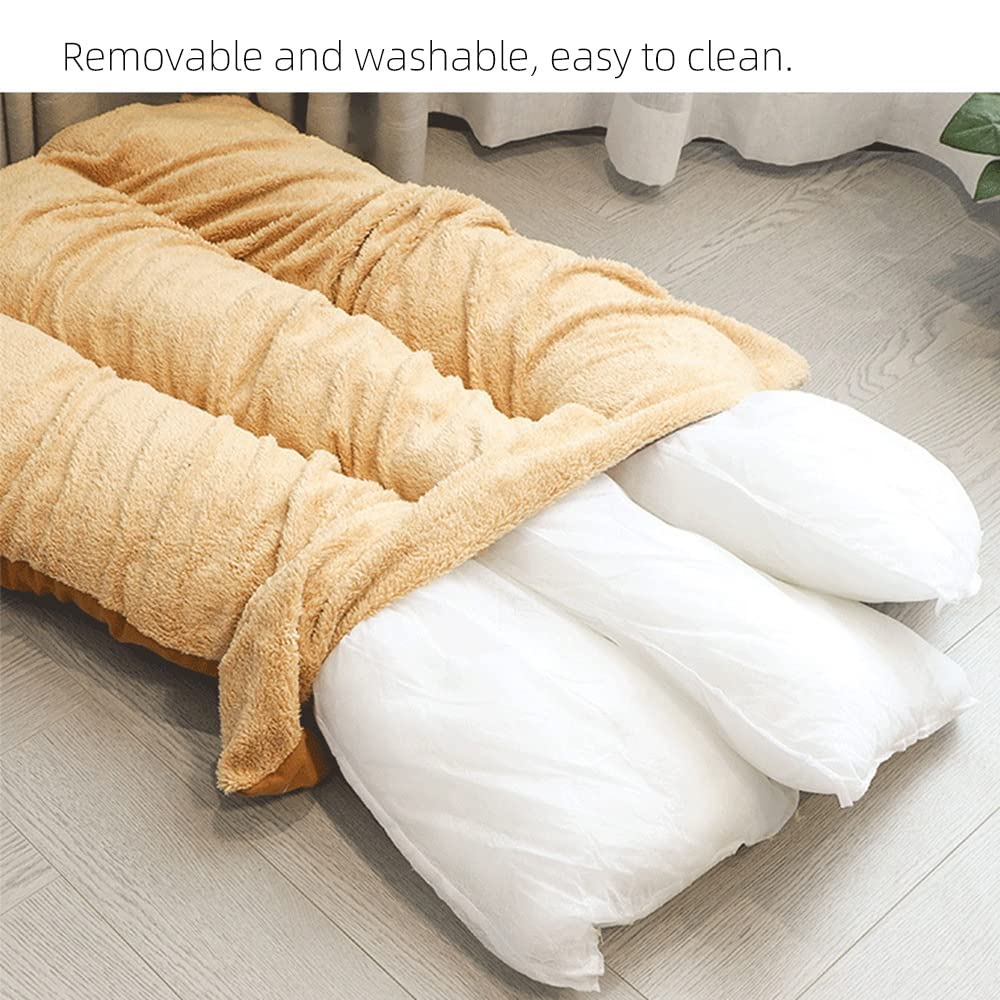 Premium Plush Dog Bed - Soft & Warm Pet Nest Pad for Large Dogs - Removable & Washable Thickened Mat - Ideal for Autumn & Winter Sleeping - Cozy Comfort for Indoor & Outdoor Use (Brown, Large)