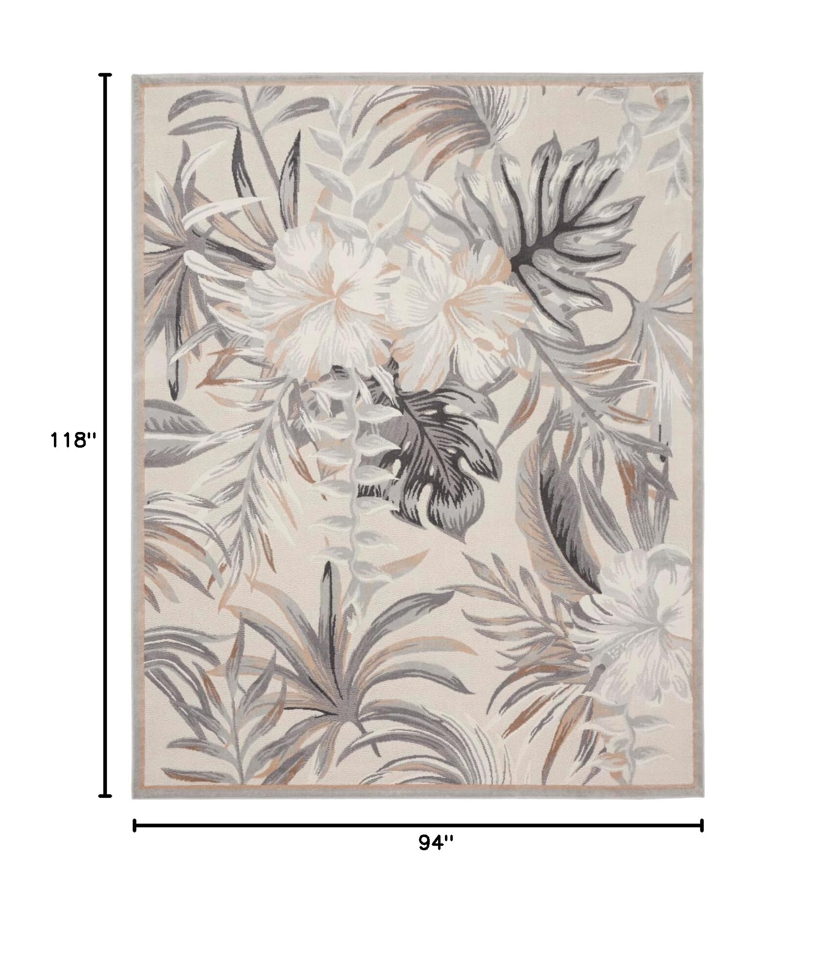 Nourison Pompeii Tropical Ivory/Grey 7'10