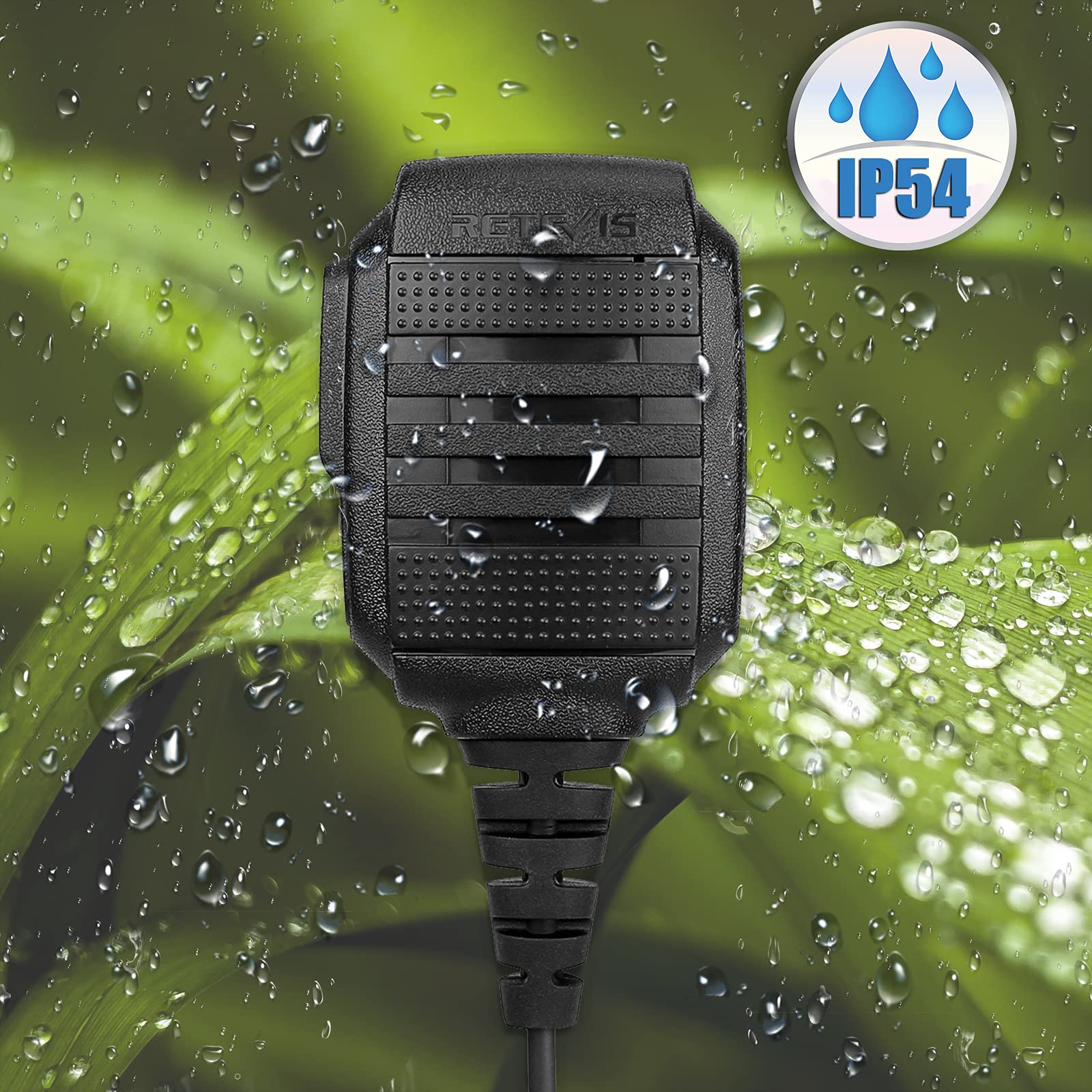Retevis RS114 Two-Way Radio Speaker Mic IP54 Waterproof 2 Pin Compatible with RT24 RT27 RT3S RT5R RT81 RT1 Baofeng UV-5R BF-888S Kenwood Walkie Talkies (1 Pack) - Ideal for Outdoor Adventures, Construction Sites, and Security Teams