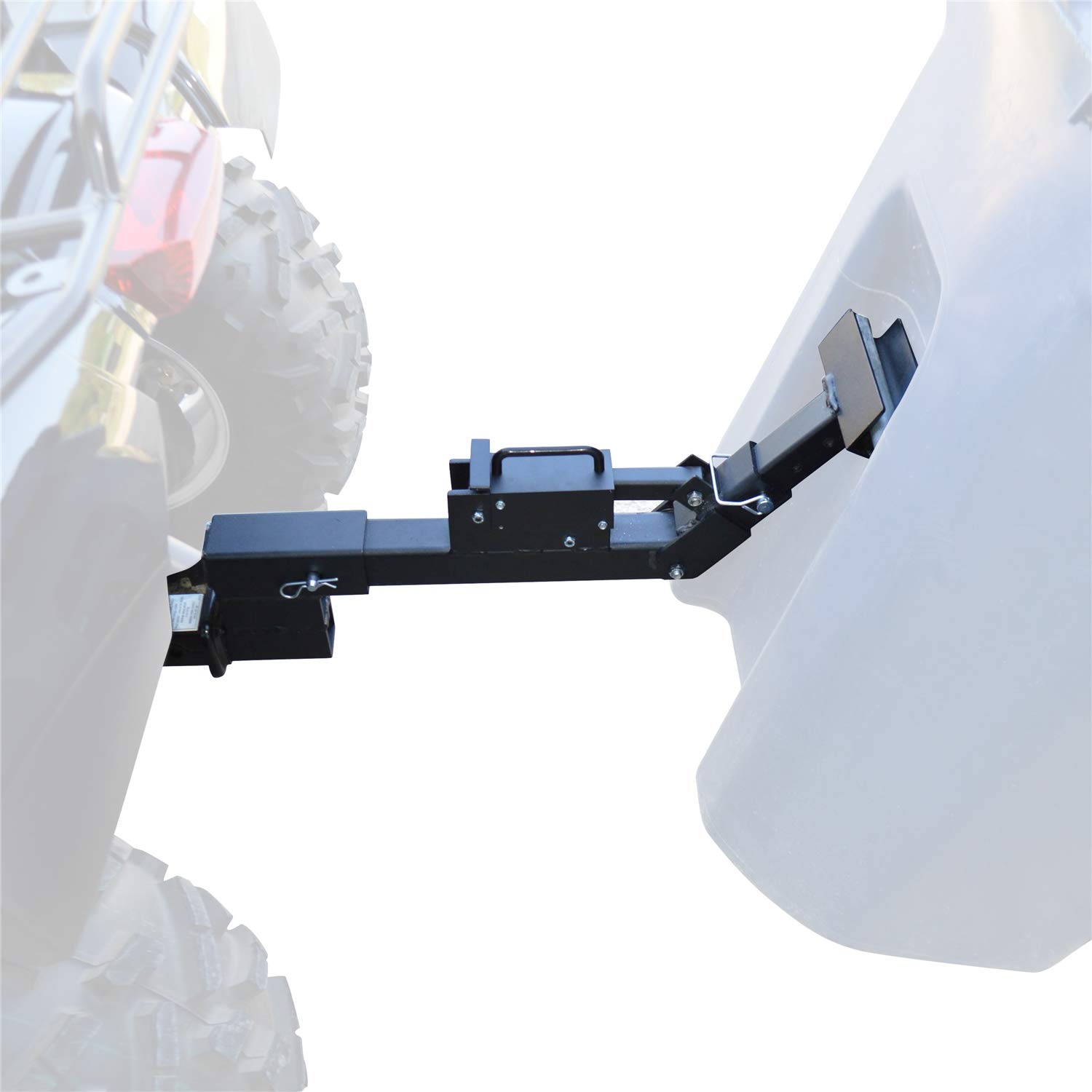 GREAT DAY Tote Caddy Trash Can Transporter - Heavy Duty 200 lbs Capacity Hitch Mount Carrier for Trucks, SUVs, Golf Carts & ATVs - Black Powder-Coated Finish (Model TC5000) - Perfect for Camping, Tailgating & Yard Waste Transport
