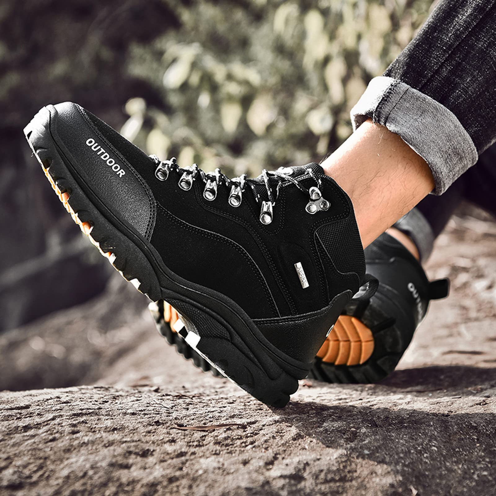 Shije Men's Waterproof Hiking Boots - Lightweight Outdoor Trekking Shoes for Men - Perfect for Mountain Climbing, Camping & Trail Walking