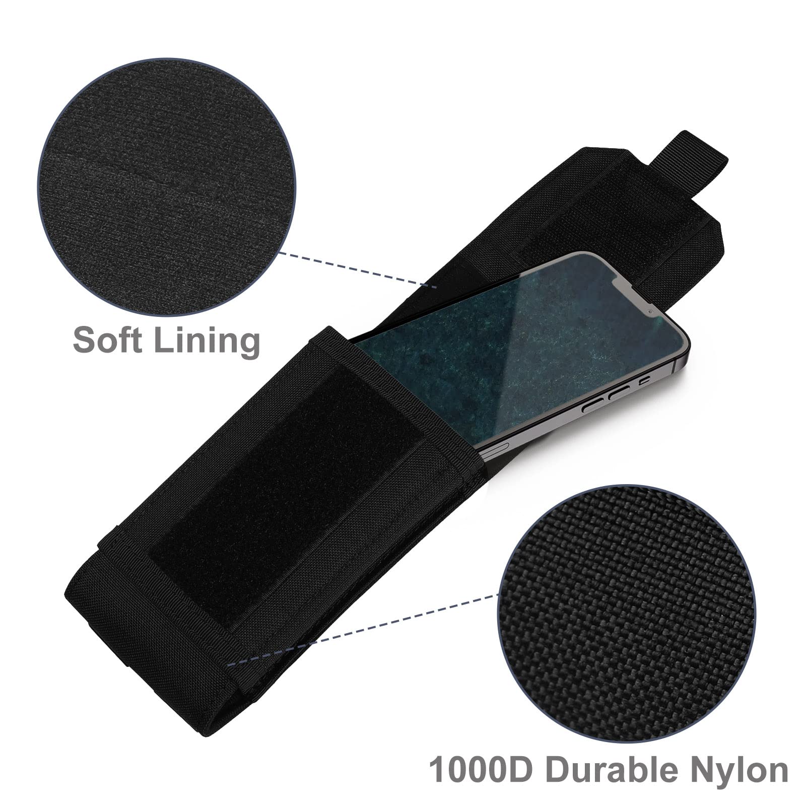Urvoix Black Army Camo Molle Pouch - Tactical Phone Holster Case for iPhone 16 Pro Max/15 Pro Max/14/13/12 Pro Max & 16/15/14 Plus - Perfect for Outdoor Adventures, Hiking, and Military Use