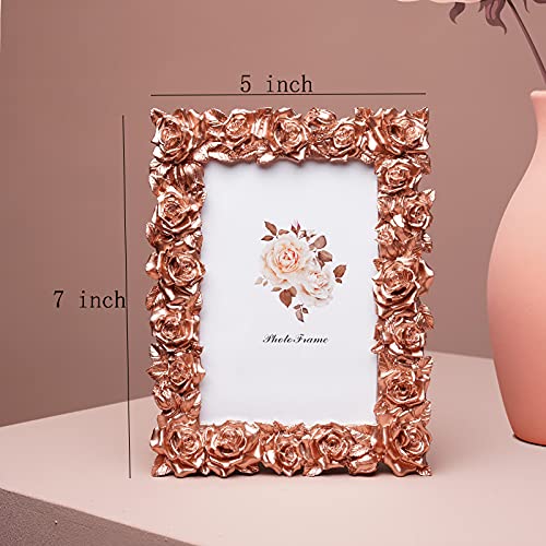 Romantic Rose Resin Picture Frame 4x6 - Elegant Tabletop Photo Display for Bedroom Decor | Perfect for Wedding, Anniversary & Home Décor Gifts