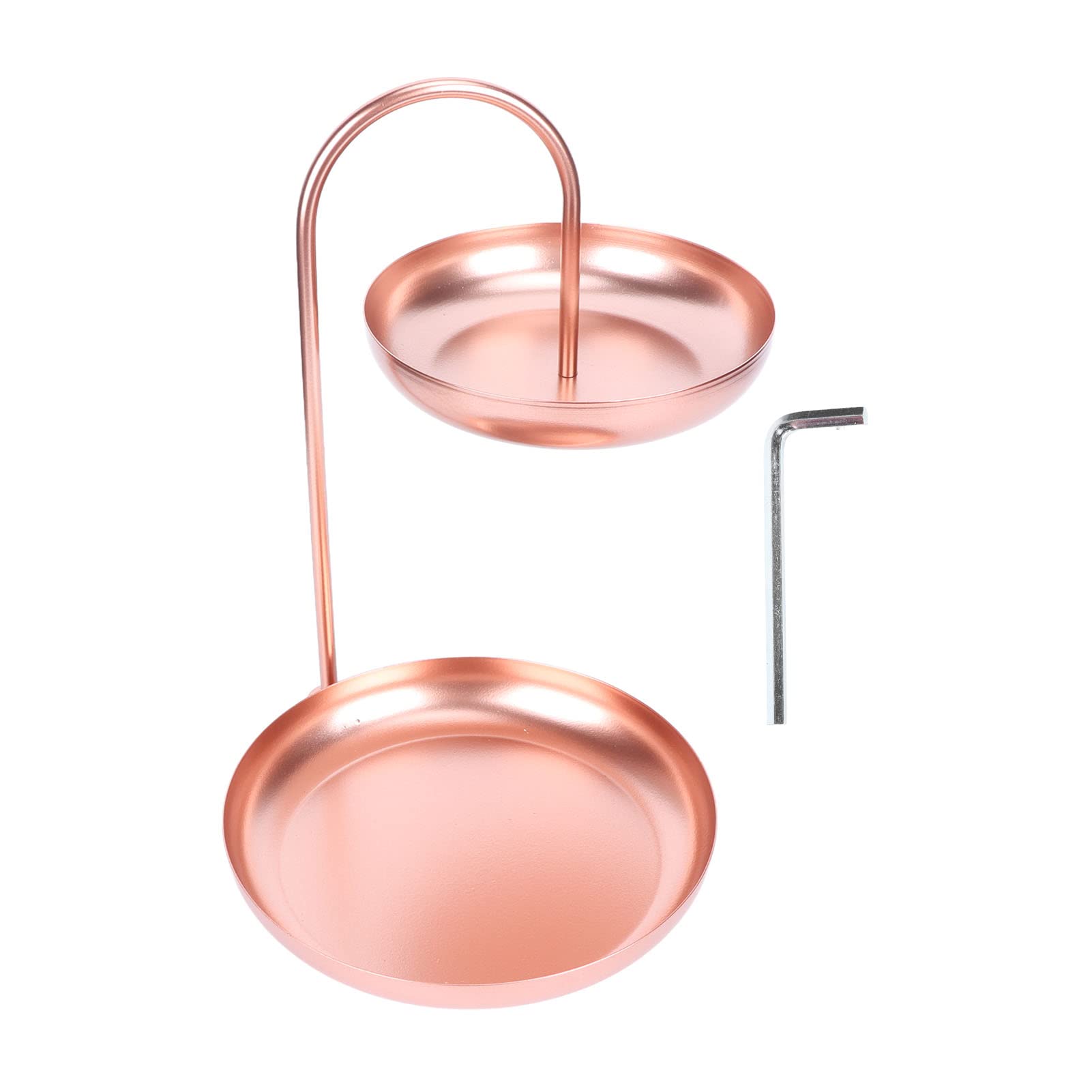 2-Tier Rose Gold Metal Fruit Basket - Large Capacity Nordic Style Snack Tray for Home, Office, Cafe & Company Reception | Perfect for Kitchen Counter, Dining Table & Front Desk Display