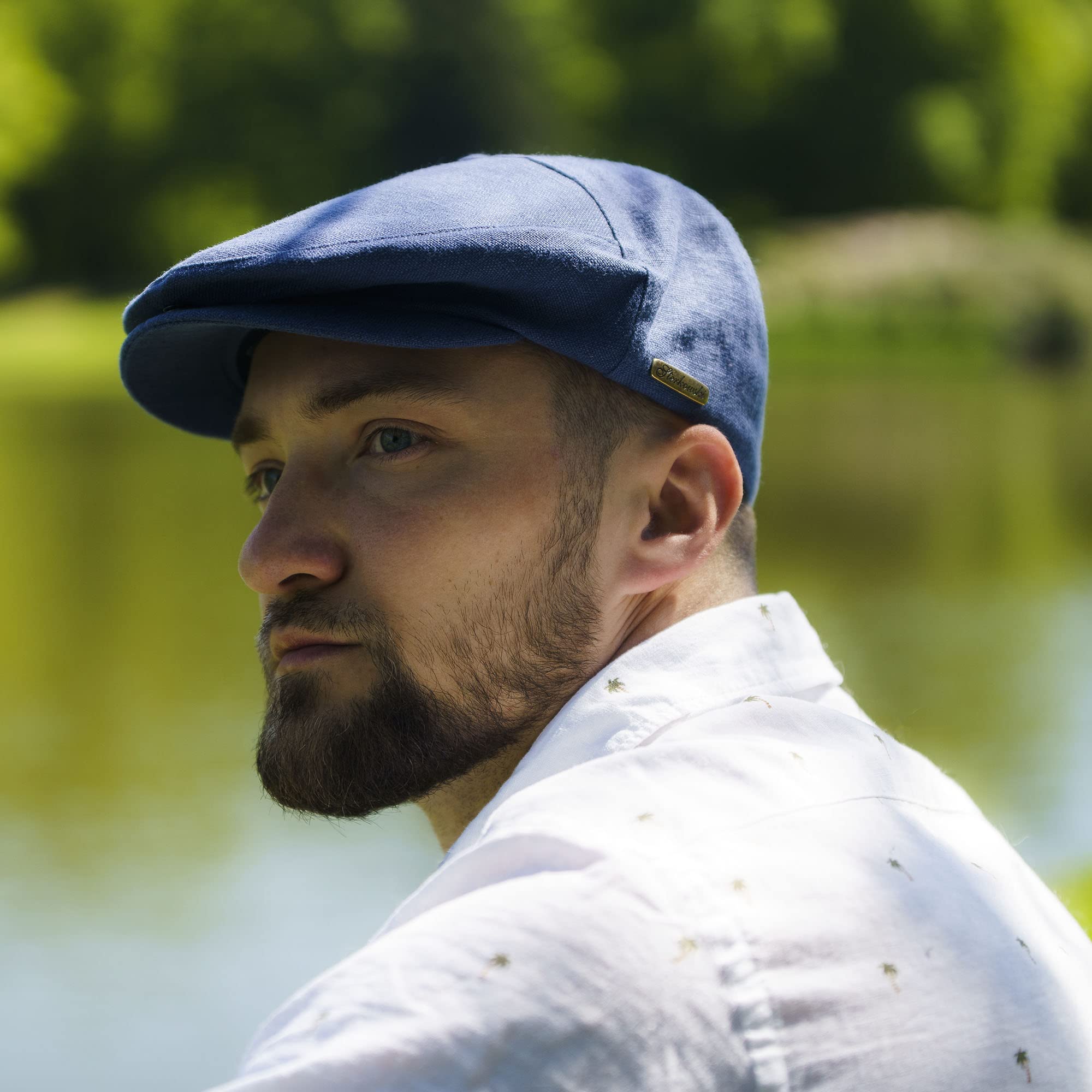 Sterkowski Swede Cap - 100% Linen Flat Cap for Men & Women | Breathable 5-Panel Summer Hat | Lightweight Unlined Design for Outdoor Activities, Travel & Casual Wear