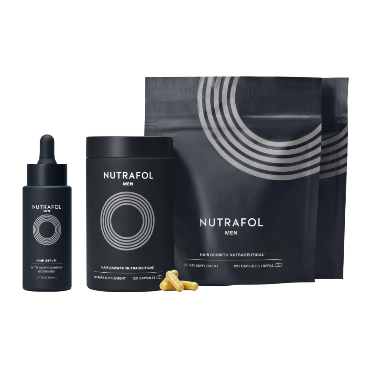 Nutrafol Men's Hair Growth Supplement & Serum for Thicker, Stronger Hair - 3 Month Supply (1.7 Fl Oz) - Reduce Hair Loss & Promote Healthy Growth for Daily Hair Care Routine