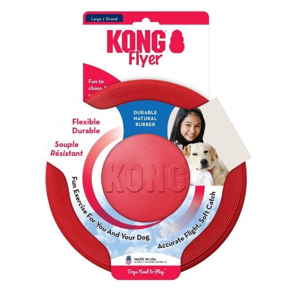 KONG Flyer Dog Toy - Durable Flying Disc for Outdoor Play, Fetch & Training - Perfect for Active Dogs & Puppies (Great for Beach, Park & Backyard Fun)