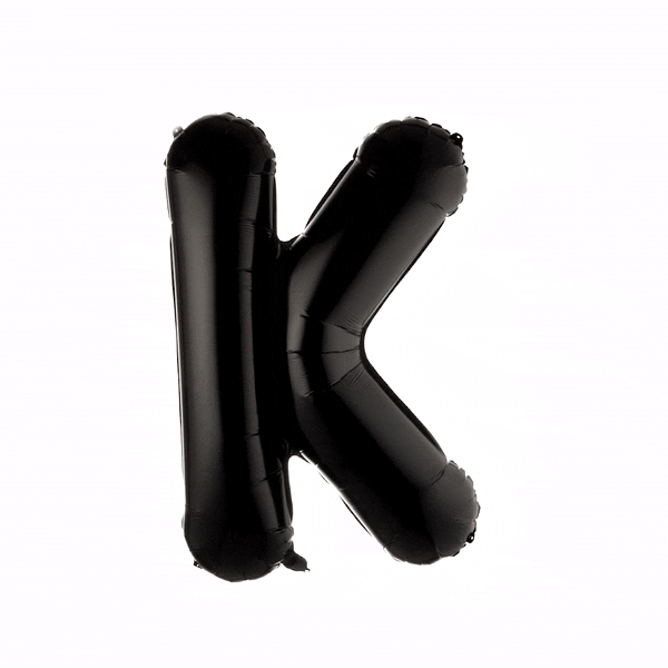 Black Mylar Letter K Balloon - 40 Inch Large Foil Alphabet Balloon for Birthday Party Decorations, Baby Showers & Graduation Celebrations (1 Count)