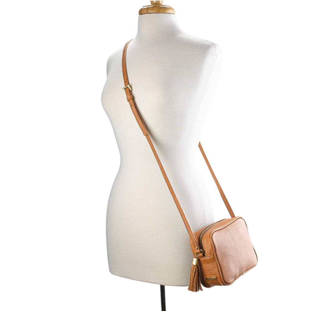 Handcrafted Women's Pebble Grain Leather Madison Crossbody Camera Bag by GiGi New York - Perfect for Travel, Photography & Everyday Use