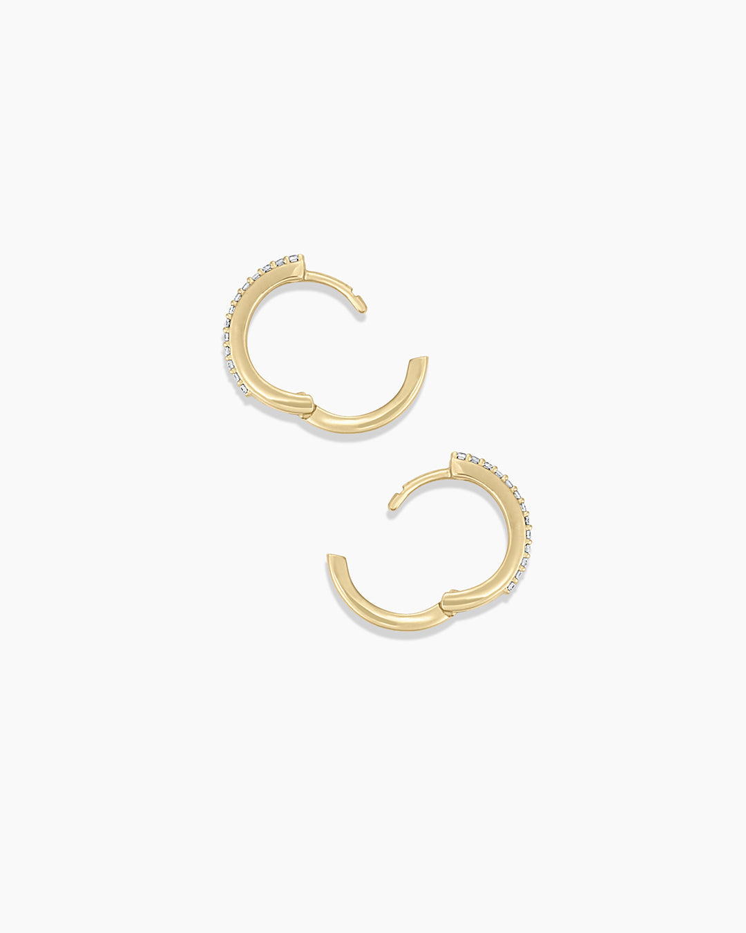 Diamond Double Down Huggies Earrings - Elegant & Durable 14K Gold Plated Studs for Women | Perfect for Weddings, Parties & Everyday Wear