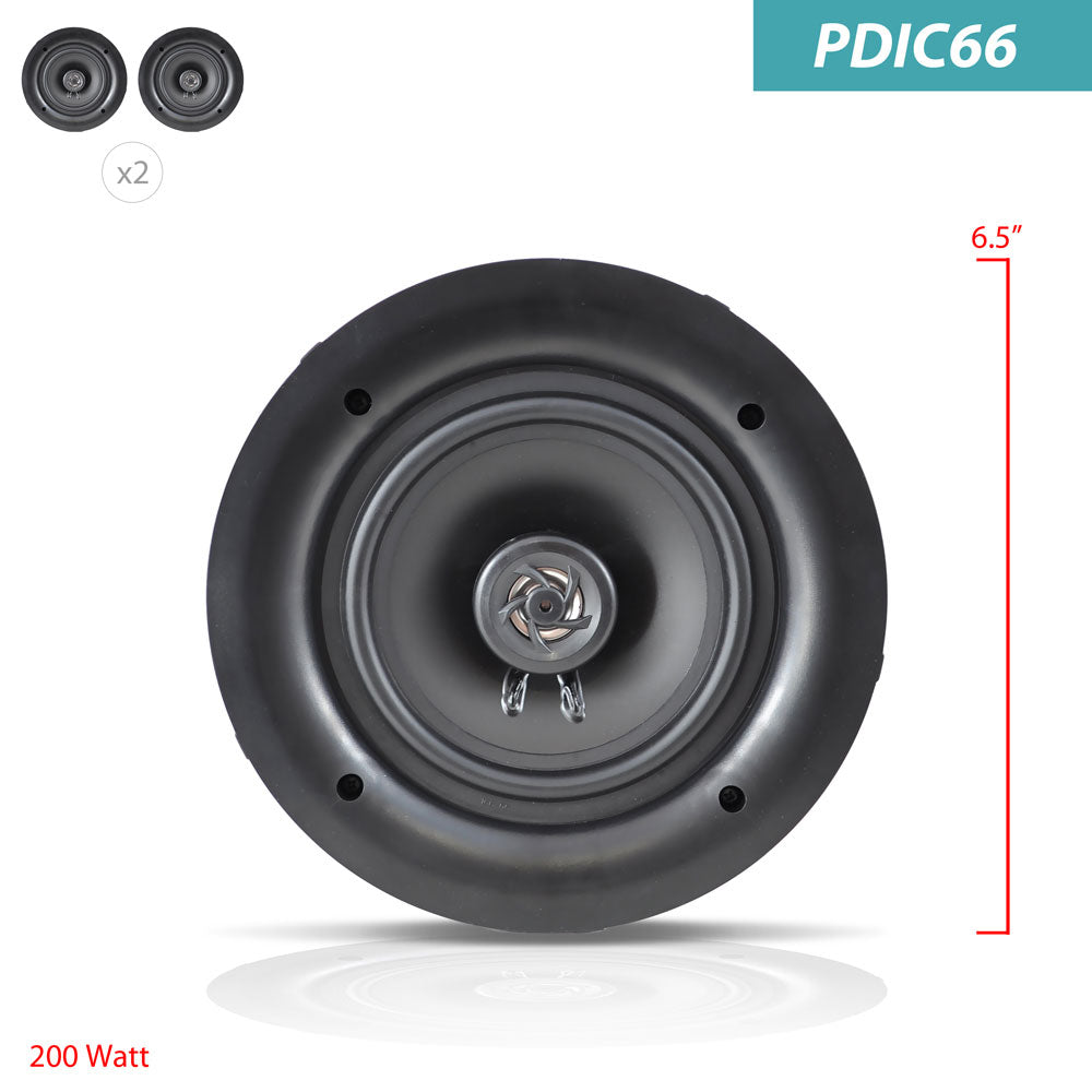 6.5 Inch In-Wall & Ceiling Speakers - Premium Home Audio System for Living Room, Bedroom, and Home Theater Installation