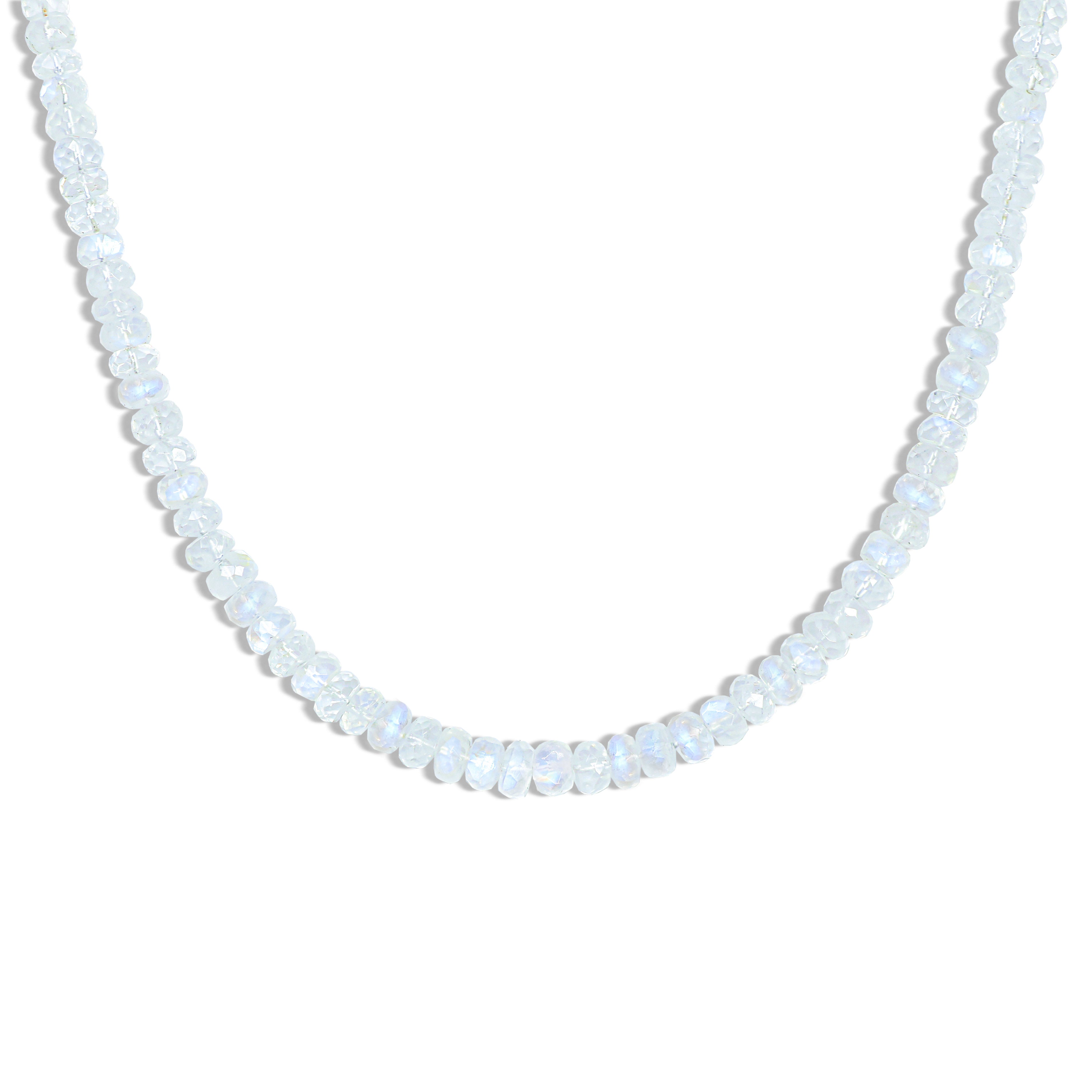 Moonstone Beaded Necklace with 16 + 2 Inch Extender - Elegant Crystal Jewelry for Women, Adjustable Length for Layering or Gift Giving - Perfect for Weddings, Parties & Everyday Wear