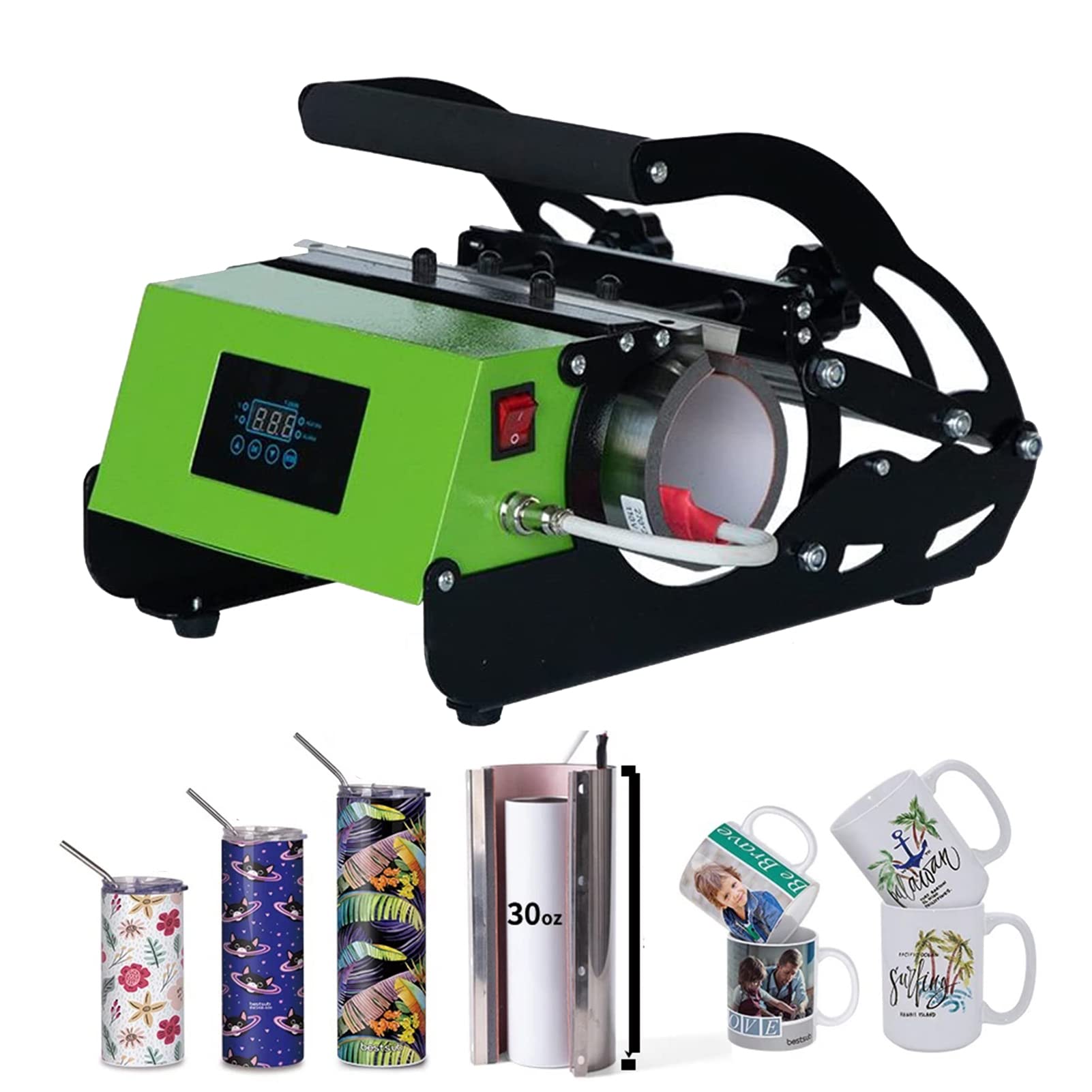 Sublimation Mug Press Machine for 20oz & 30oz Skinny Tumblers - Heat Transfer Press for Custom Mugs - Perfect for DIY Crafts, Personalized Gifts & Small Business Printing