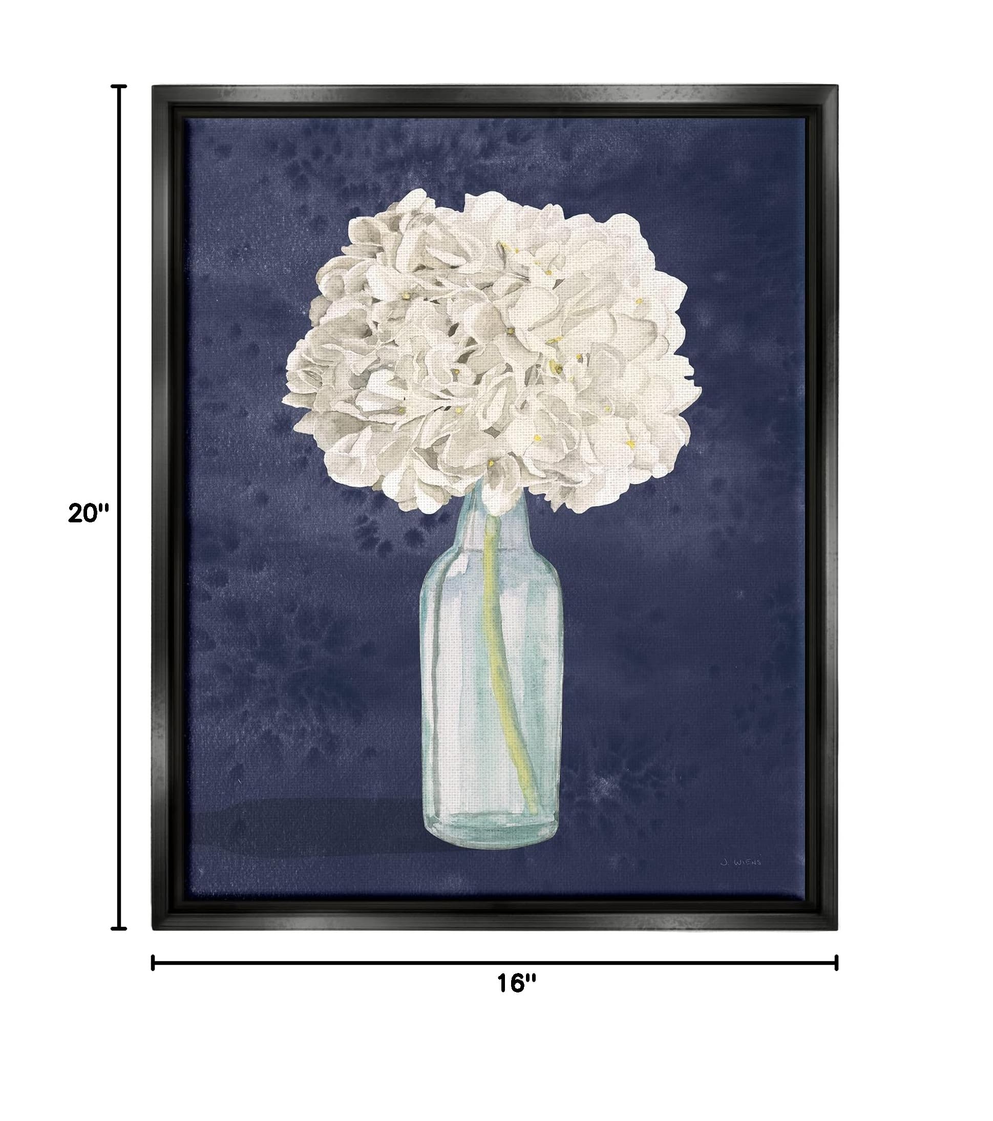 Stunning White Floral Bouquet in Blue Bottle Painting by James Wiens - Elegant Wall Art for Living Room, Bedroom & Office Decor