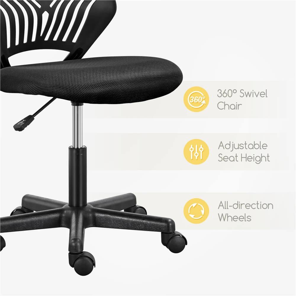 Yaheetech Armless Desk Chair for Teens - Ergonomic Study Chair for Kids & Students - Perfect for Bedroom, Study Room & Home Office