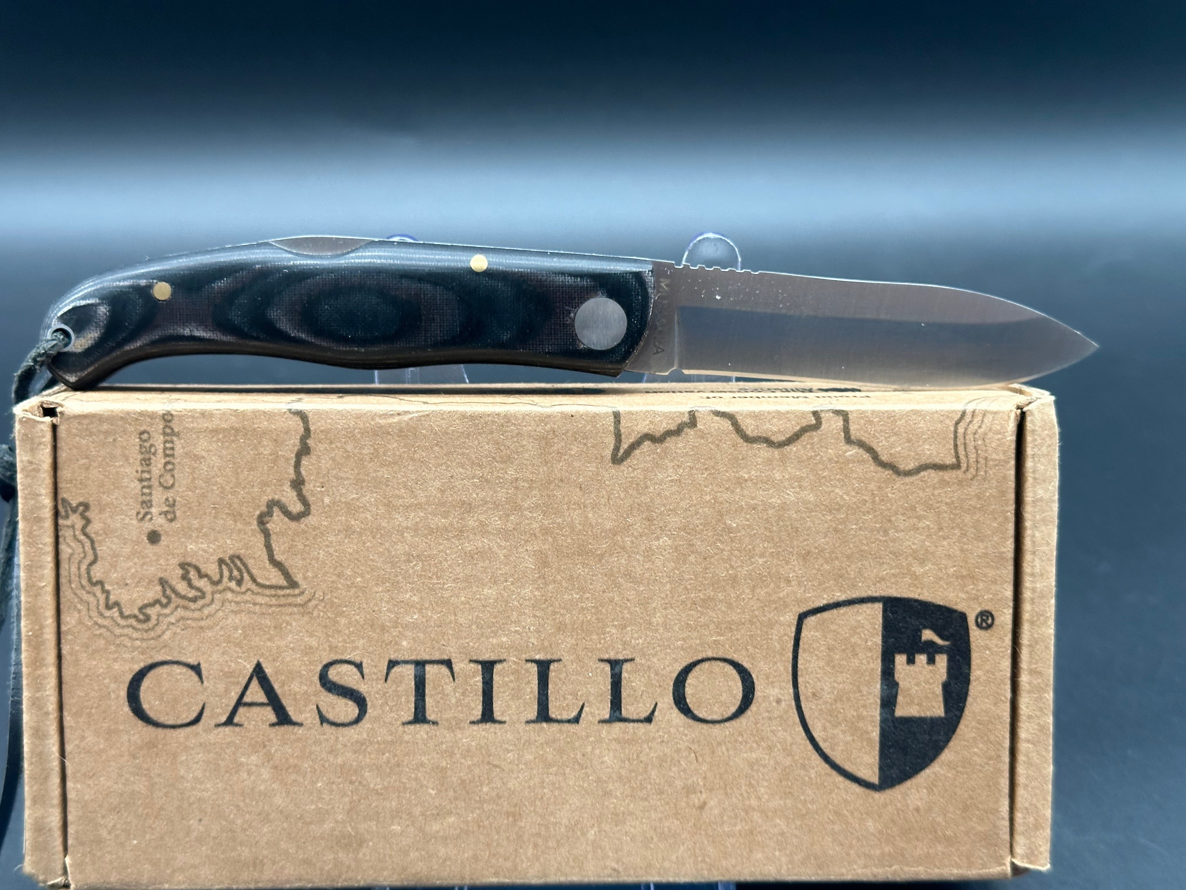 Castillo Muralla Folding Pocket Knife - Twilight Blue Micarta Handle, EDC Tactical Knife for Camping, Hiking & Outdoor Survival