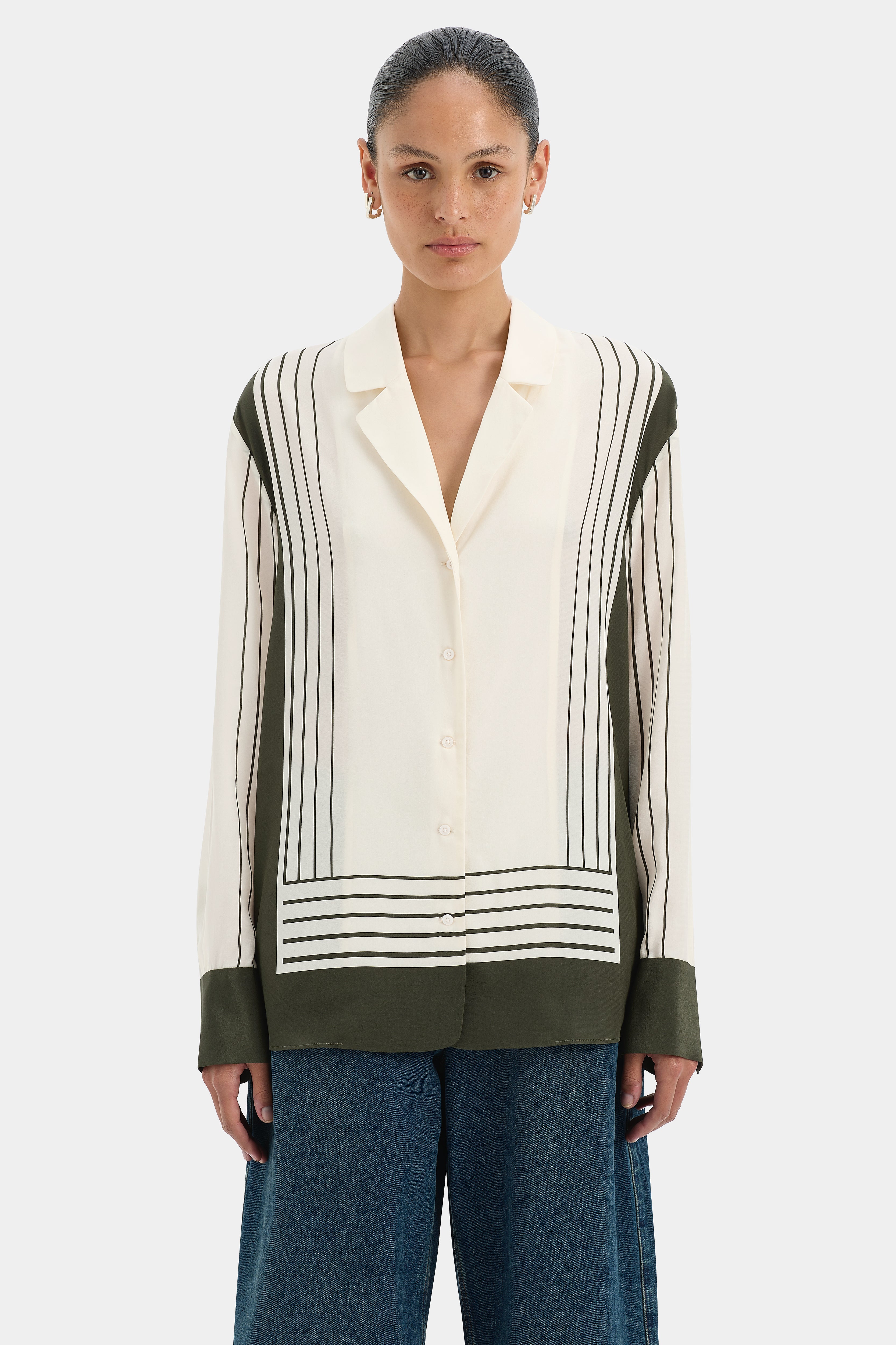 Leilana Shirt Garden Stripe - Stylish Floral Print Women's Blouse for Casual Wear & Outdoor Activities