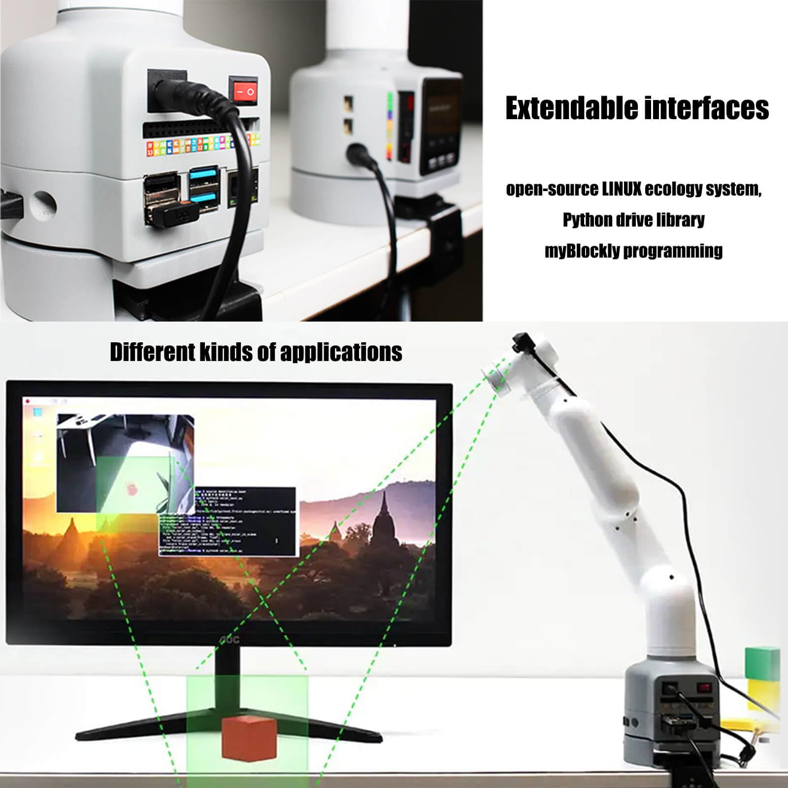 myCobot 280 6DOF Collaborative Robot Arm with Raspberry Pi 4B - Open Source Educational Desktop Robotic Arm for Python Programming & ROS Support - Perfect for STEM Learning, DIY Projects and Industrial Automation