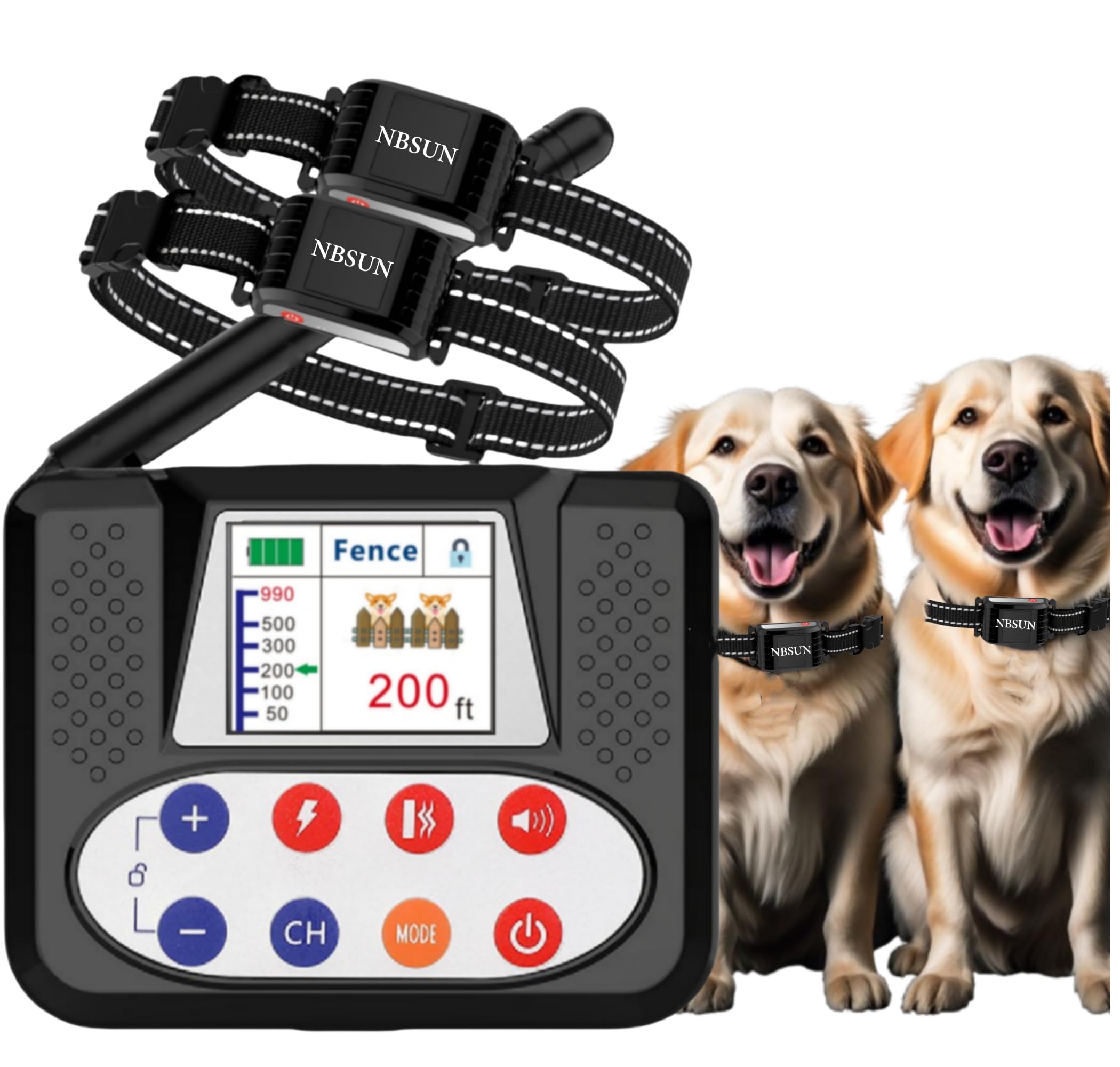 Wireless Dog Fence System with LCD Color Screen & Remote Training Collar - Adjustable Electric Pet Fence for Small, Medium & Large Dogs - Perfect for Backyard, Farm & Outdoor Dog Training