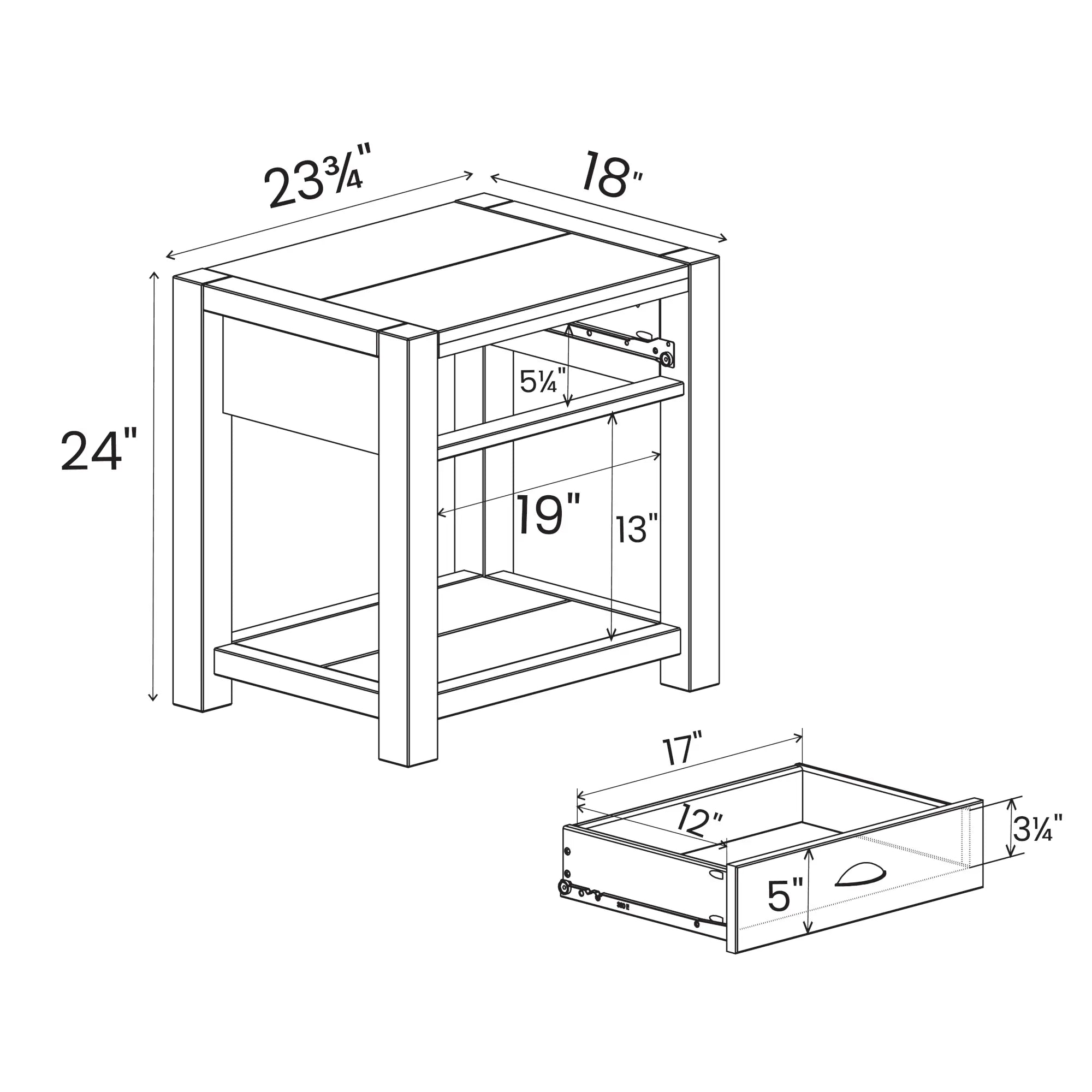 Modern Montauk End Table - Stylish Nightstand for Bedroom, Living Room & Office - Compact Side Table with Storage Shelf - Perfect for Small Spaces, Apartments & Dorm Rooms