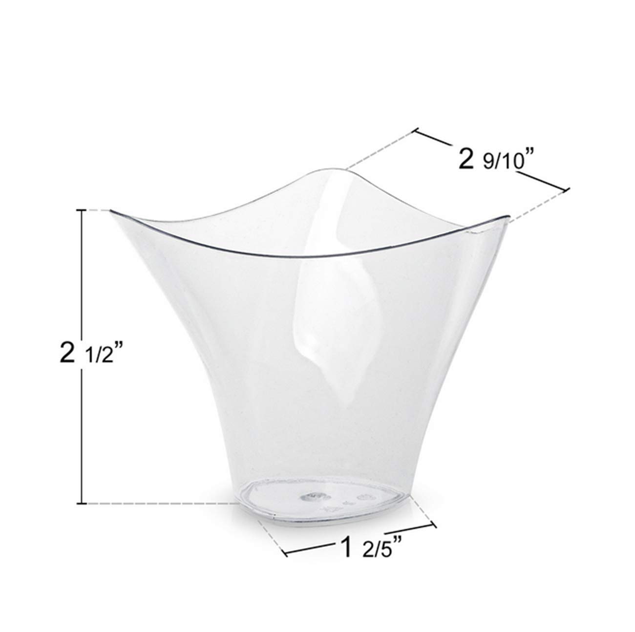 50-Pack 3.3oz (100ml) Disposable Plastic Dessert Cups with Spoons - Swirl Triangle Ice Cream Bowls, Appetizer & Salad Containers - Perfect for Parties, Weddings, Catering, and Tasting Events