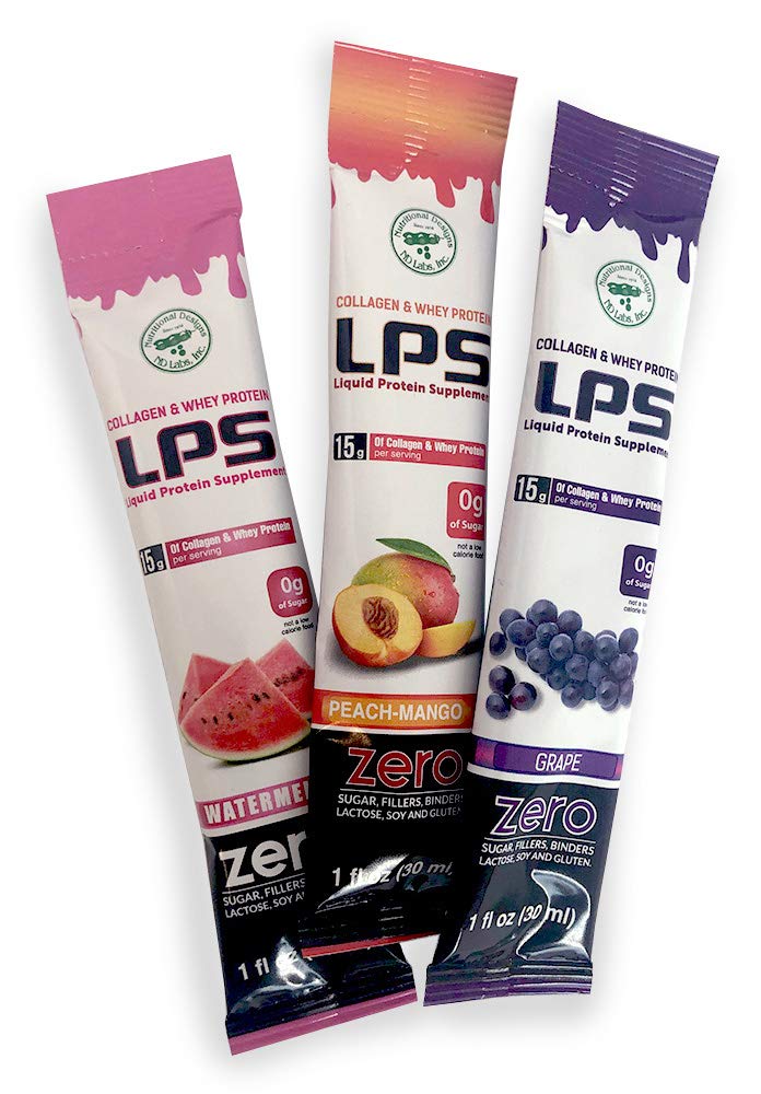 Nutritional Designs LPS Liquid Collagen & Whey Protein Powder Supplement - Sugar Free, Non-GMO Drink for Healthy Skin, Hair & Joint Support - Watermelon Flavor (100 Single Serve Packets) | Perfect for Post-Workout Recovery, Beauty Routine & Daily Wellness Boost