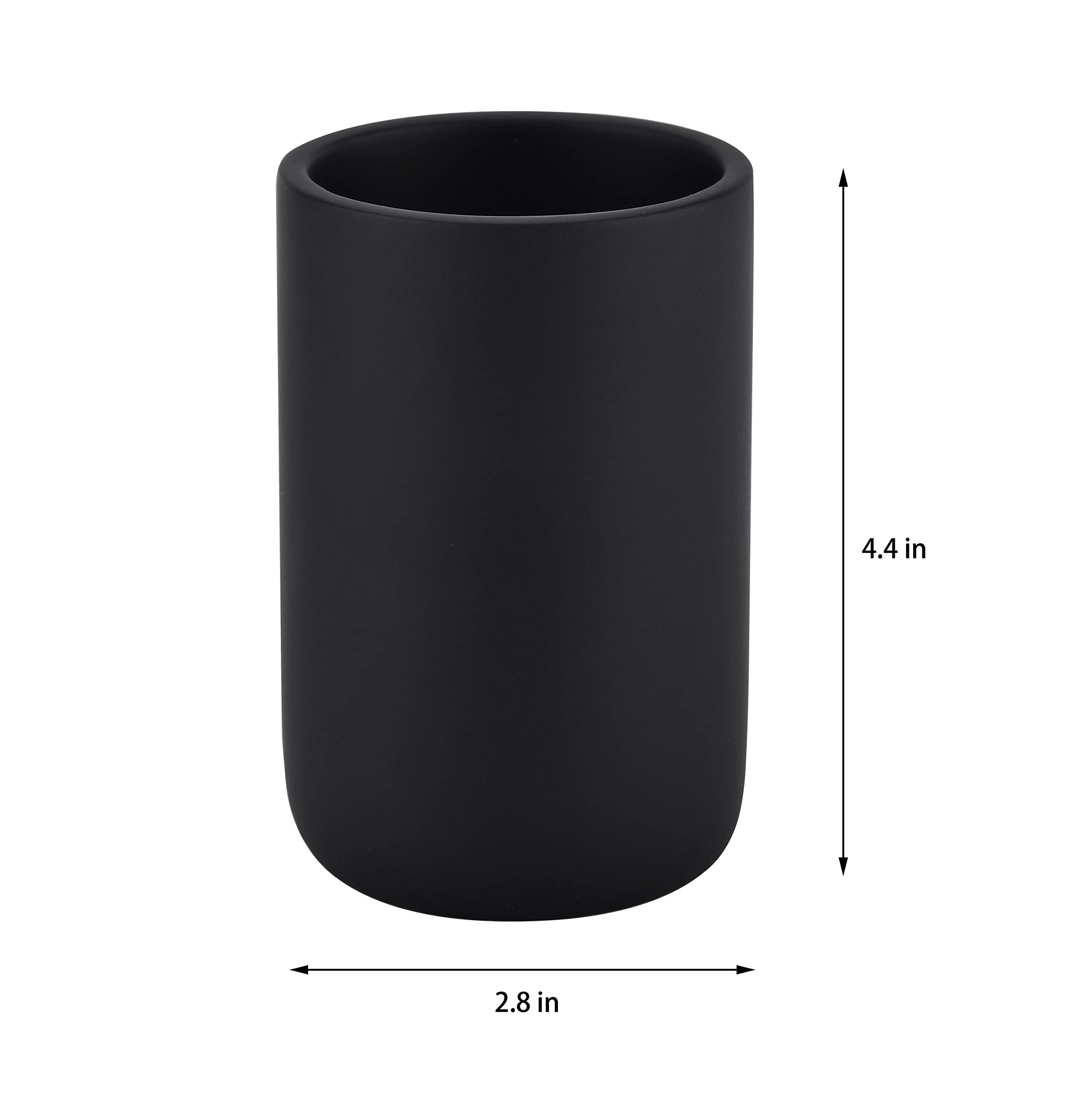Matte Black Resin Toothbrush Holder - Bathroom Organizer & Multifunctional Pencil Cup | Perfect for Bathroom Countertops, Office Desks, and Dorm Room Storage
