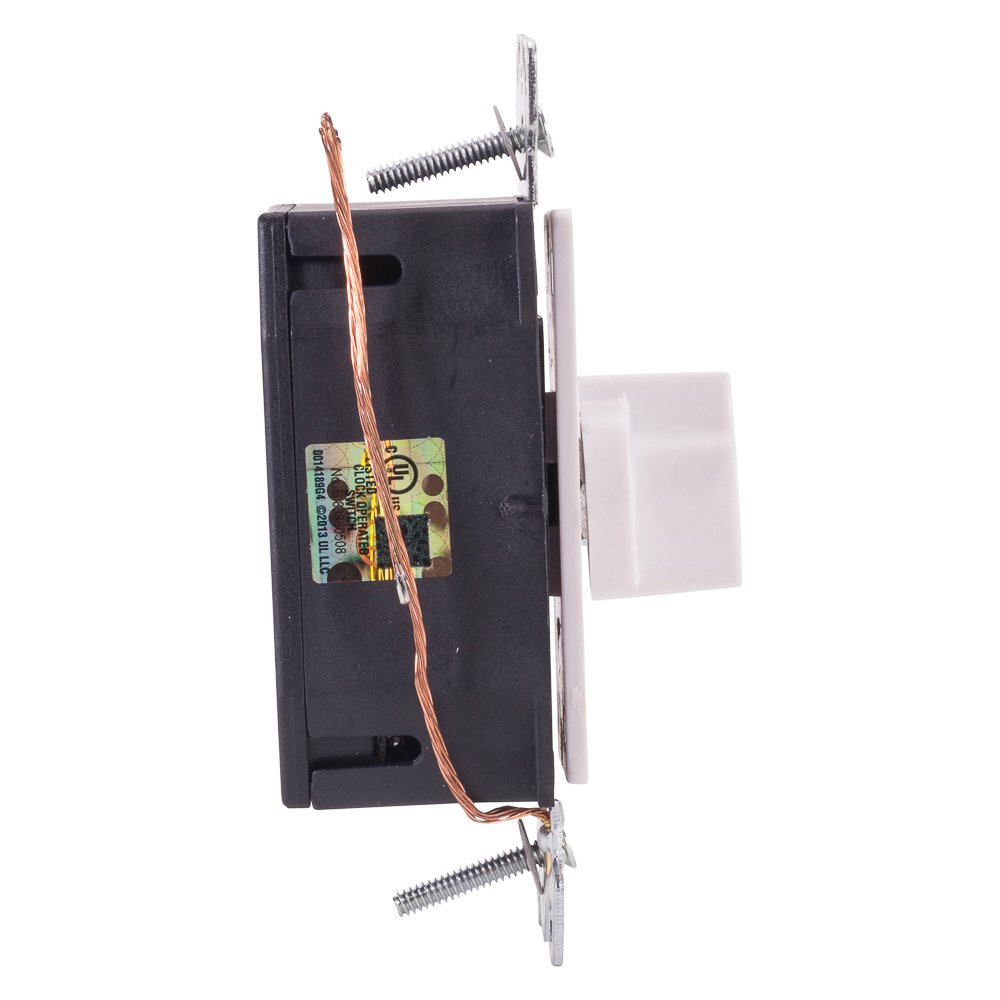 12-Hour Springwound In-Wall Timer Switch with Auto Off & Hold Function - White | Perfect for Bathroom Fans, Grow Lights & Home Automation Systems