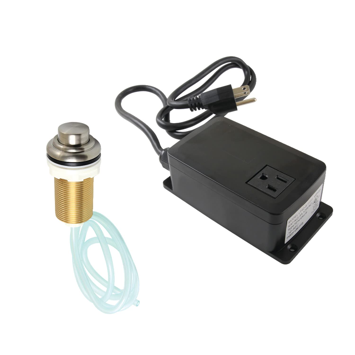 Kingston Brass KATSK218 Gourmetier Single Outlet Garbage Disposal Air Switch Kit in Brushed Nickel - Perfect for Kitchen Sink Waste Disposal Systems